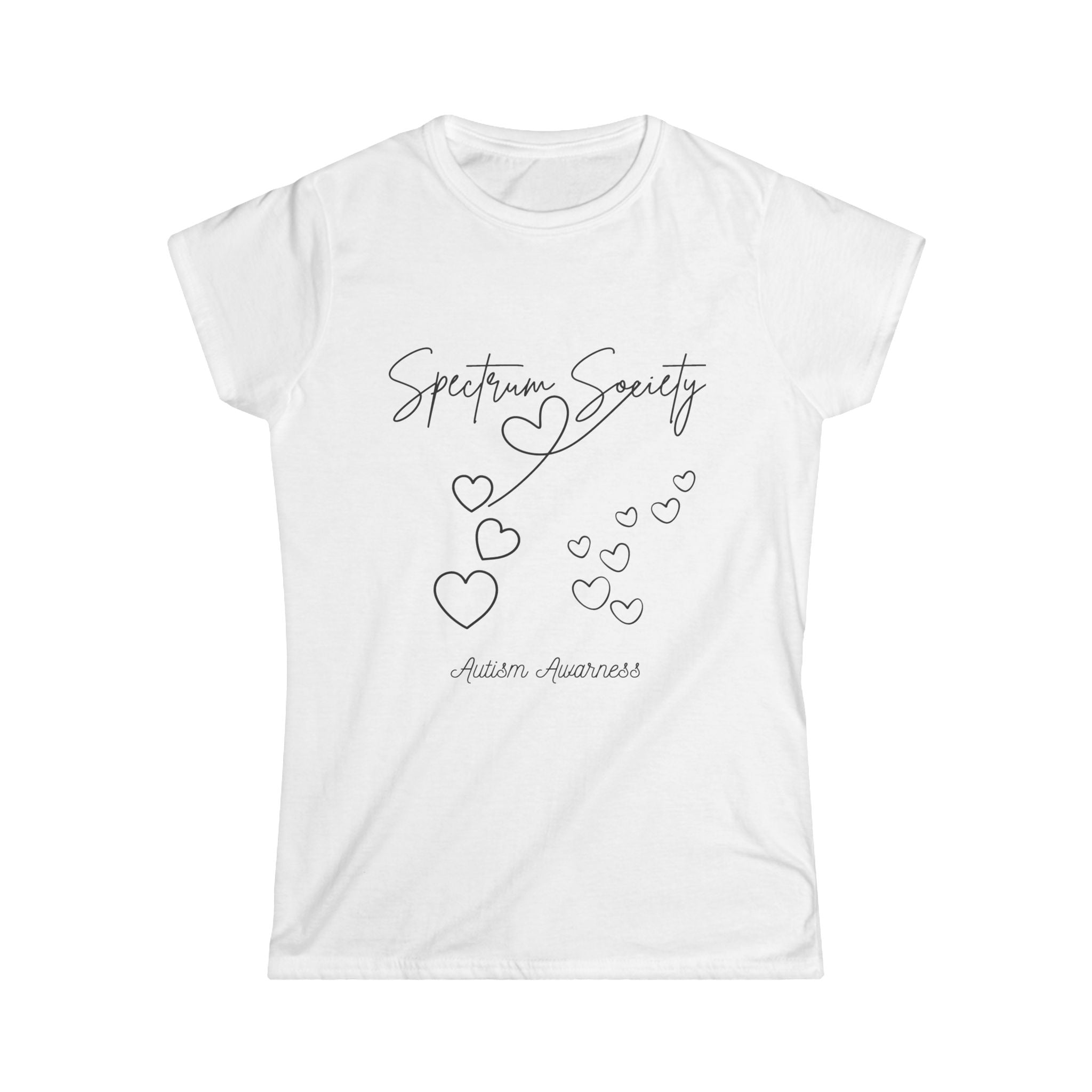 Spectrum Society Autism Awareness Women's Tee — Heart Script Design