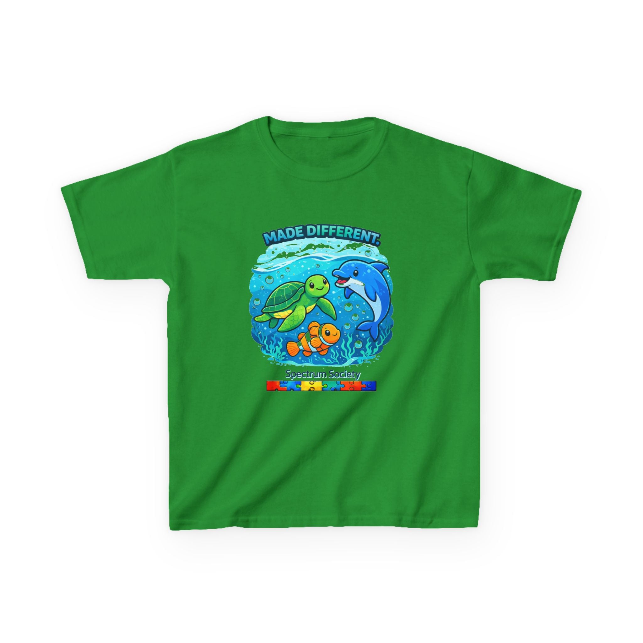 Kids Tee — "Made Different" Ocean Friends Autism Support Shirt