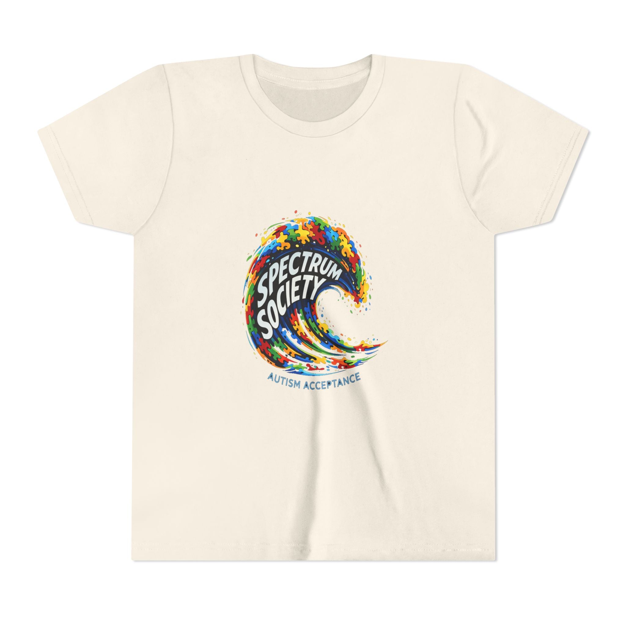 Youth Tee — 'Spectrum Society' Autism Acceptance Colorful Wave Shirt