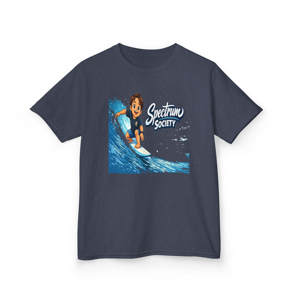 Kids Tee — 'Spectrum Society' Surfing Wave Graphic