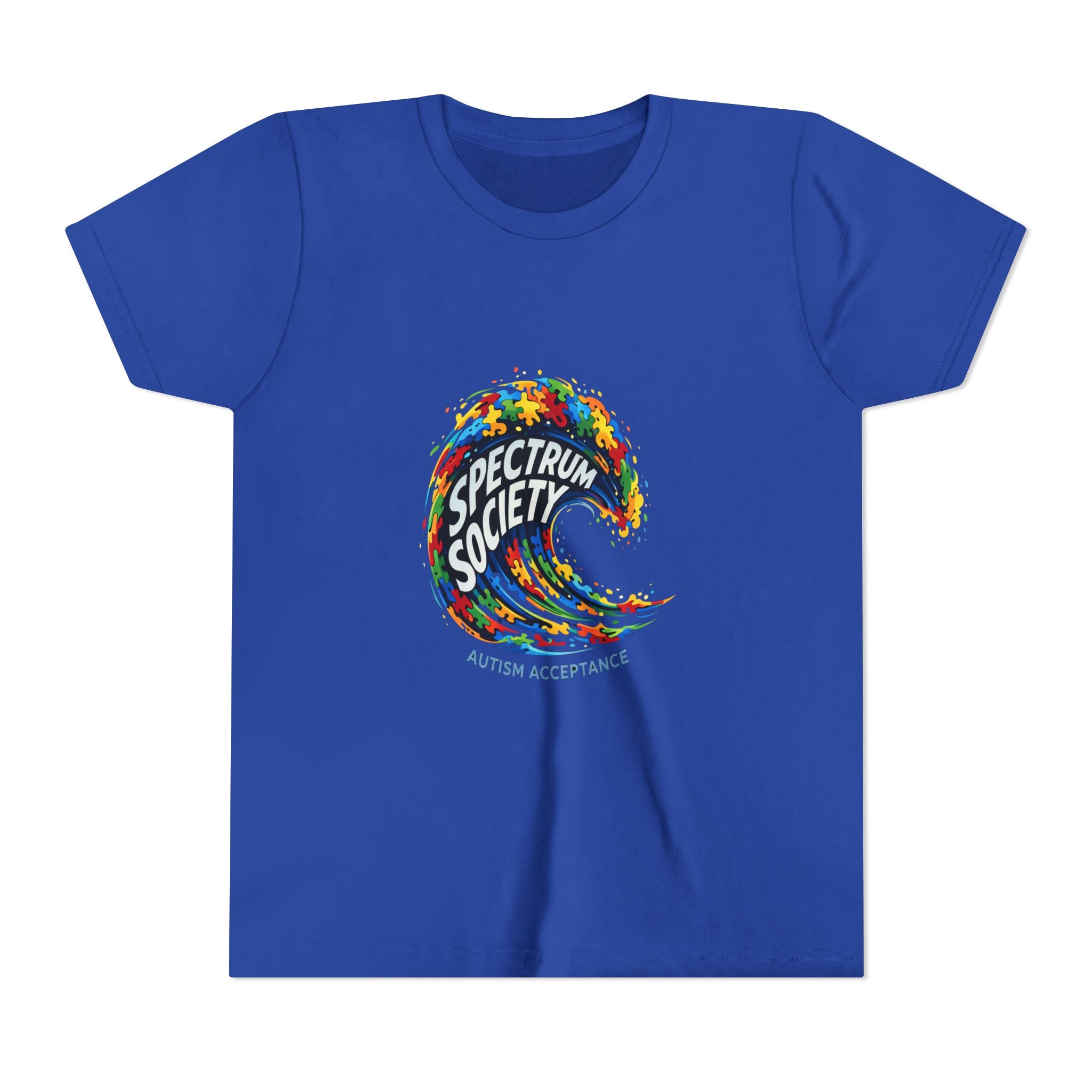 Youth Tee — 'Spectrum Society' Autism Acceptance Colorful Wave Shirt