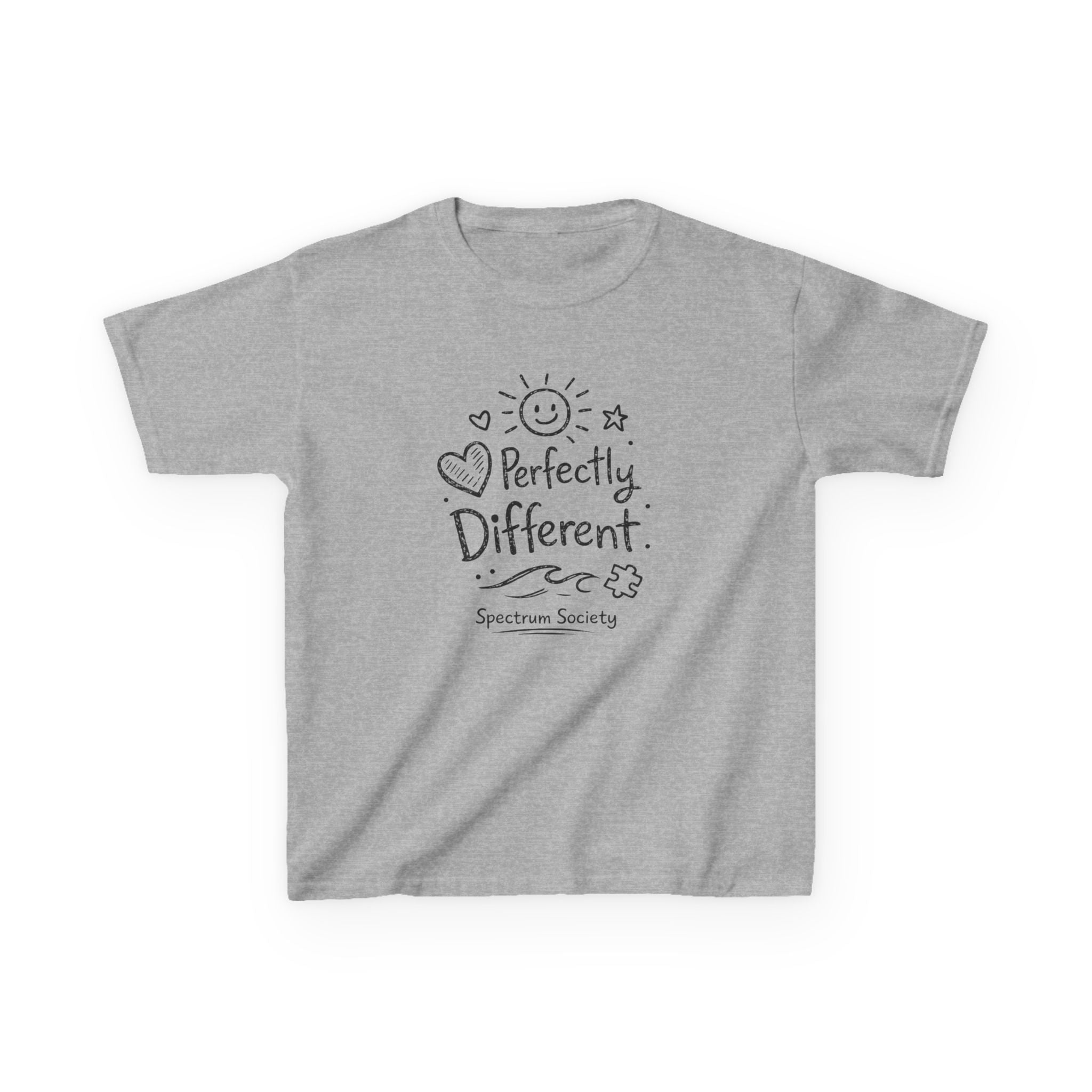 Kids T-Shirt – "Perfectly Different" Spectrum Society Autism Awareness Tee