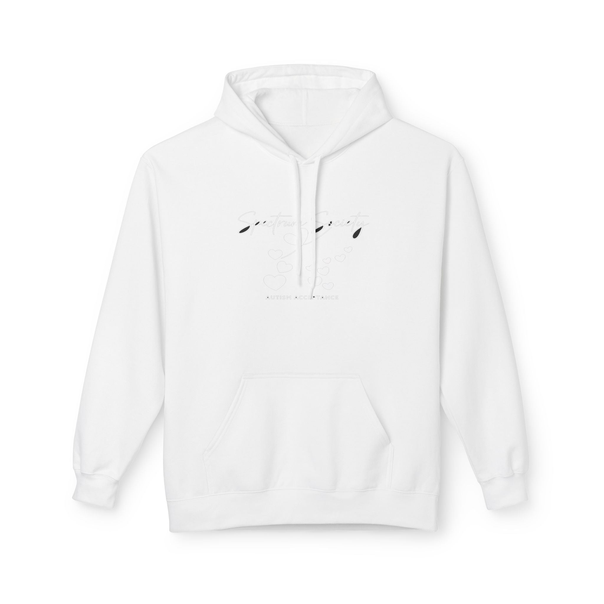 Minimalist Script Hoodie — Subtle Ink Stroke Design on White