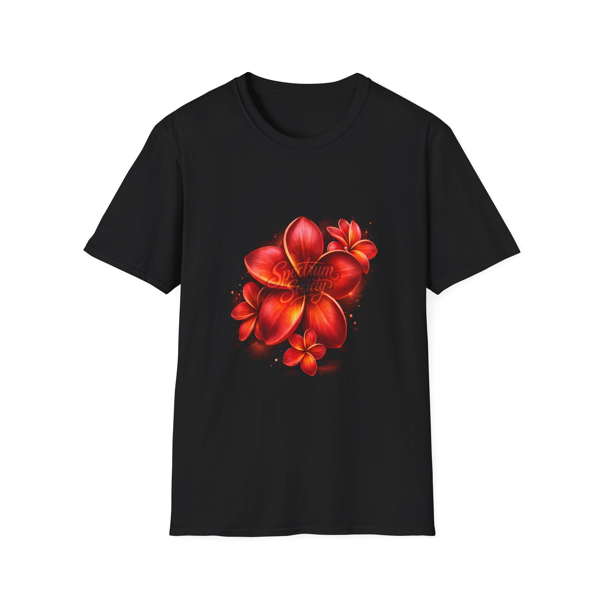 T-Shirt - Red Plumeria Floral Graphic Tee