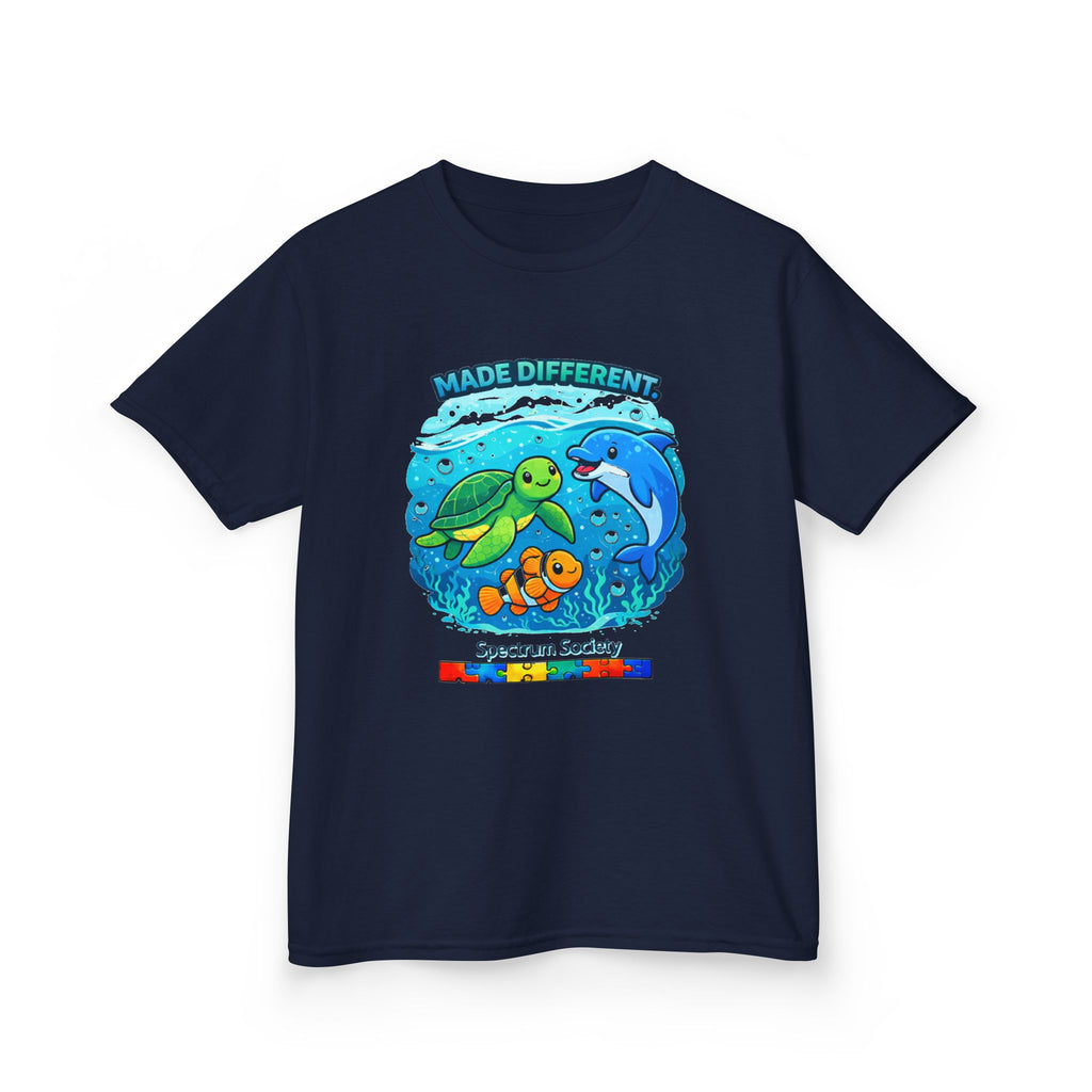 Kids Tee — "Made Different" Ocean Friends Autism Support Shirt