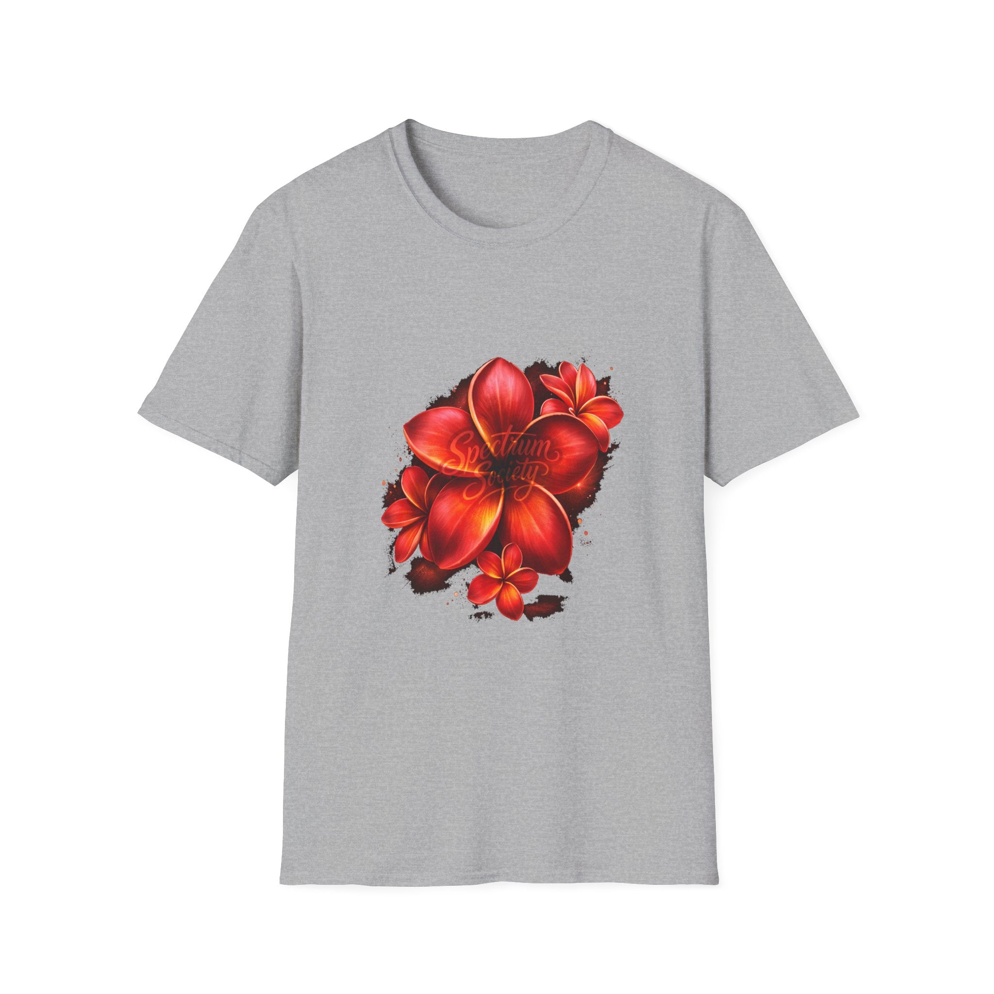 T-Shirt - Red Plumeria Floral Graphic Tee