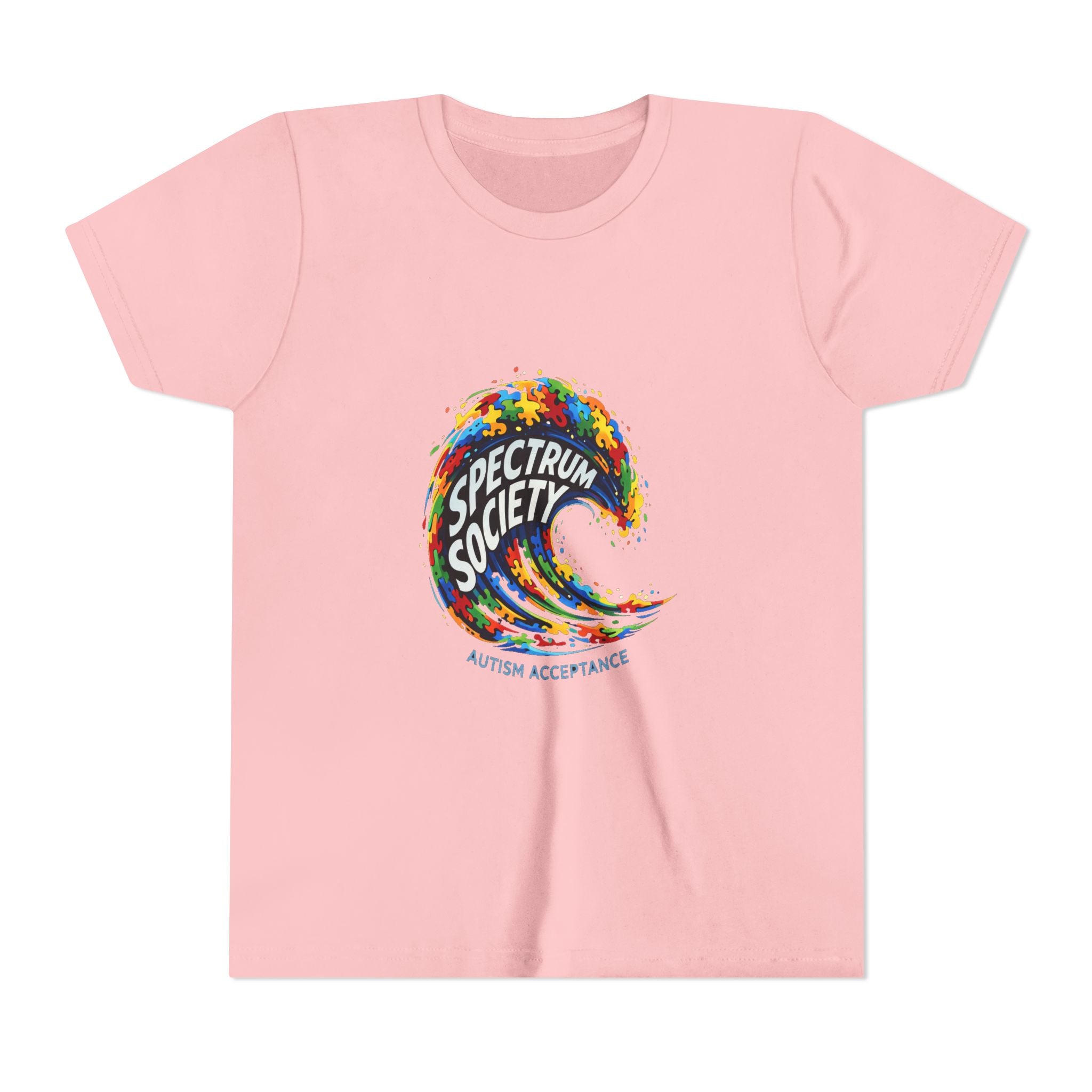 Youth Tee — 'Spectrum Society' Autism Acceptance Colorful Wave Shirt