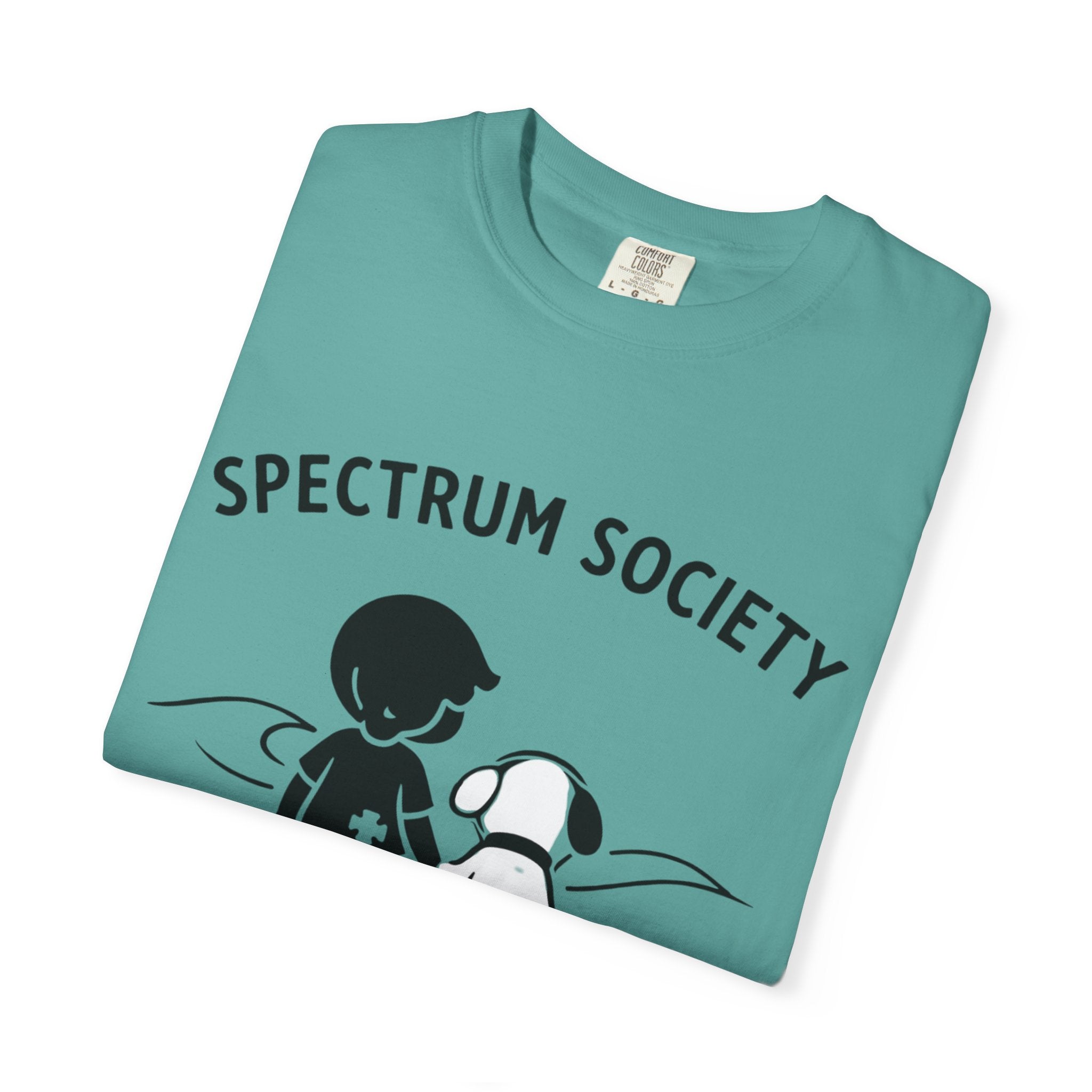 Spectrum Society T-Shirt — Autism Acceptance Tee with Child & Dog Graphic