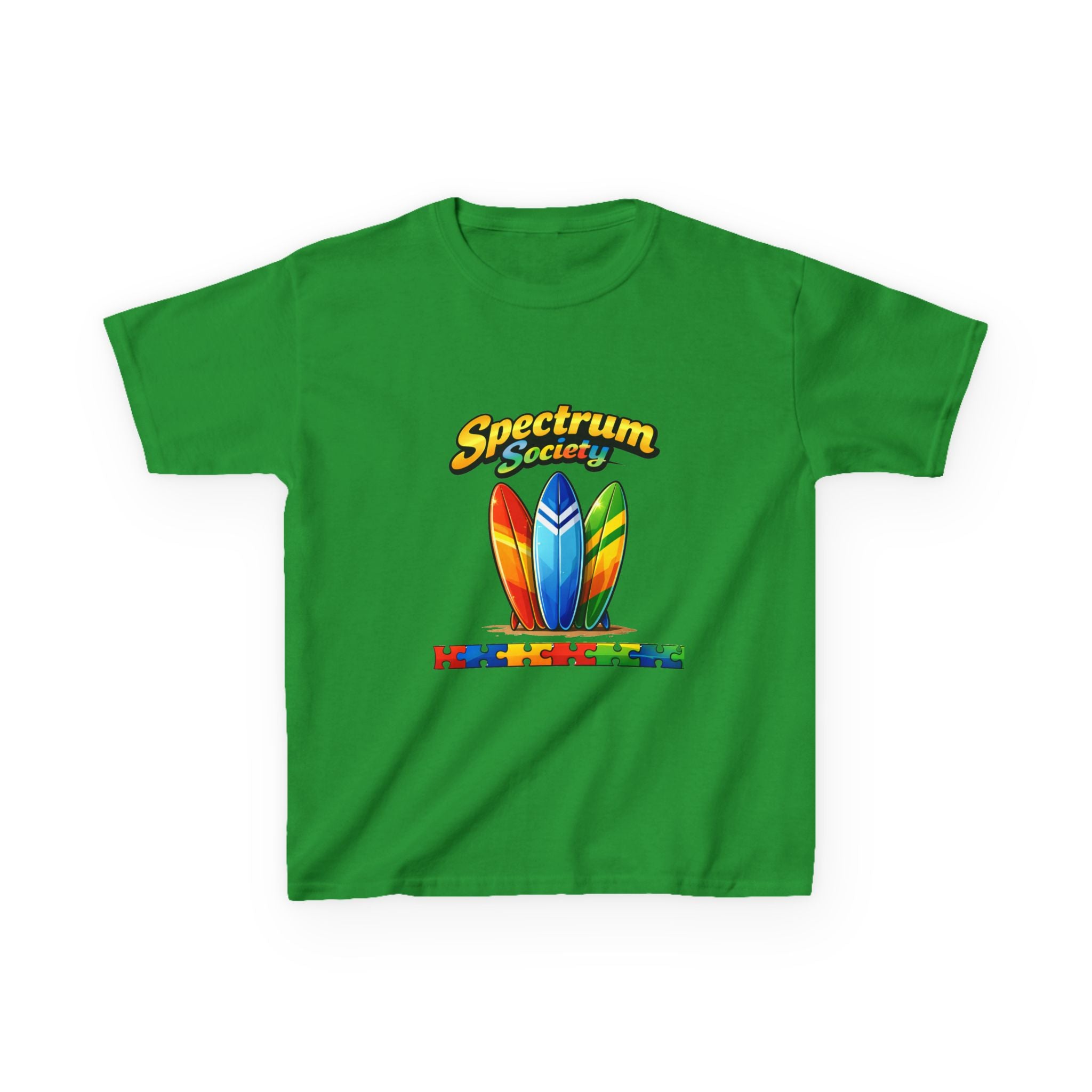 Kids Tee — 'Spectrum Society' Colorful Surfboard Autism Awareness Shirt