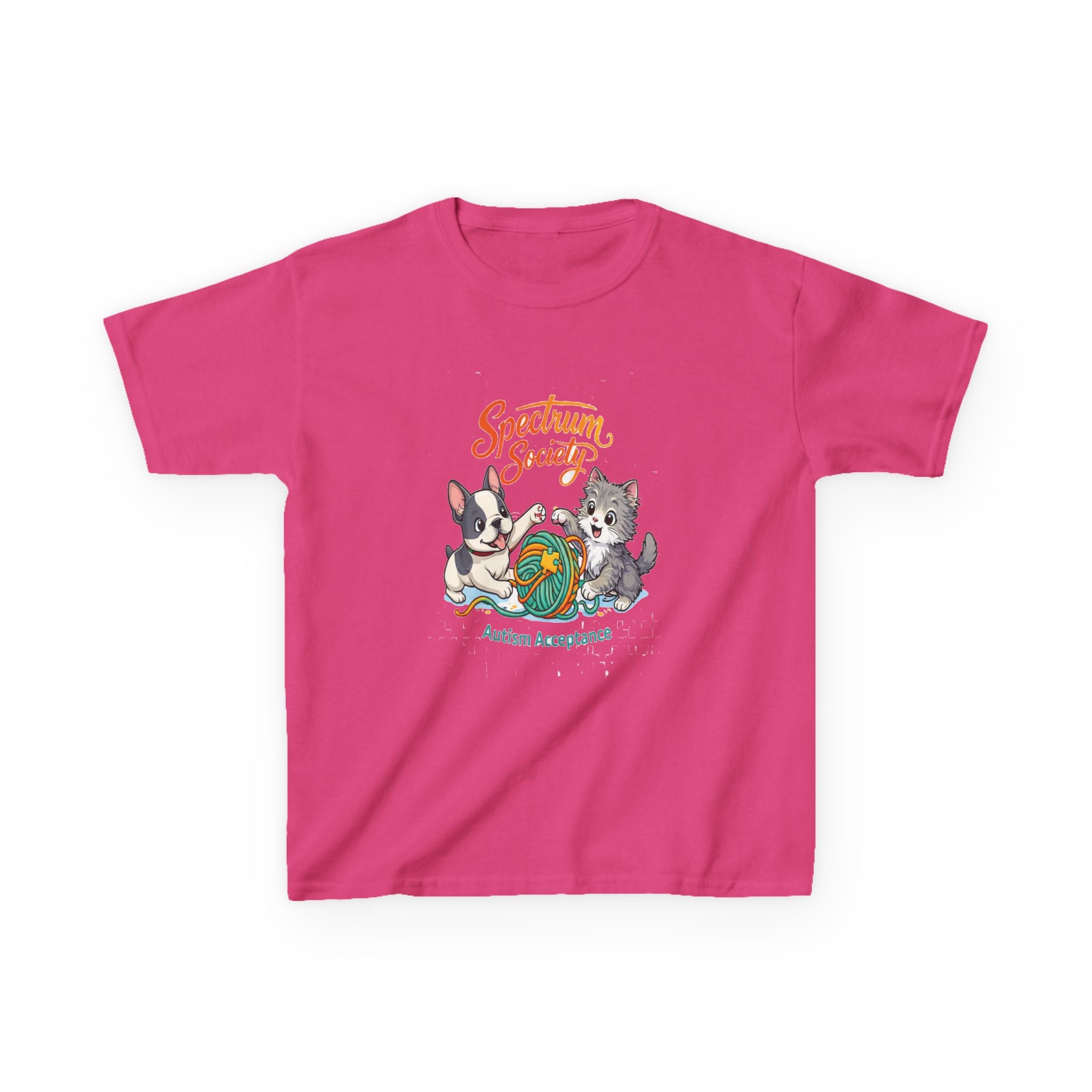 Kids Tee — "Spectrum Society" Autism Acceptance Cute Dogs Graphic