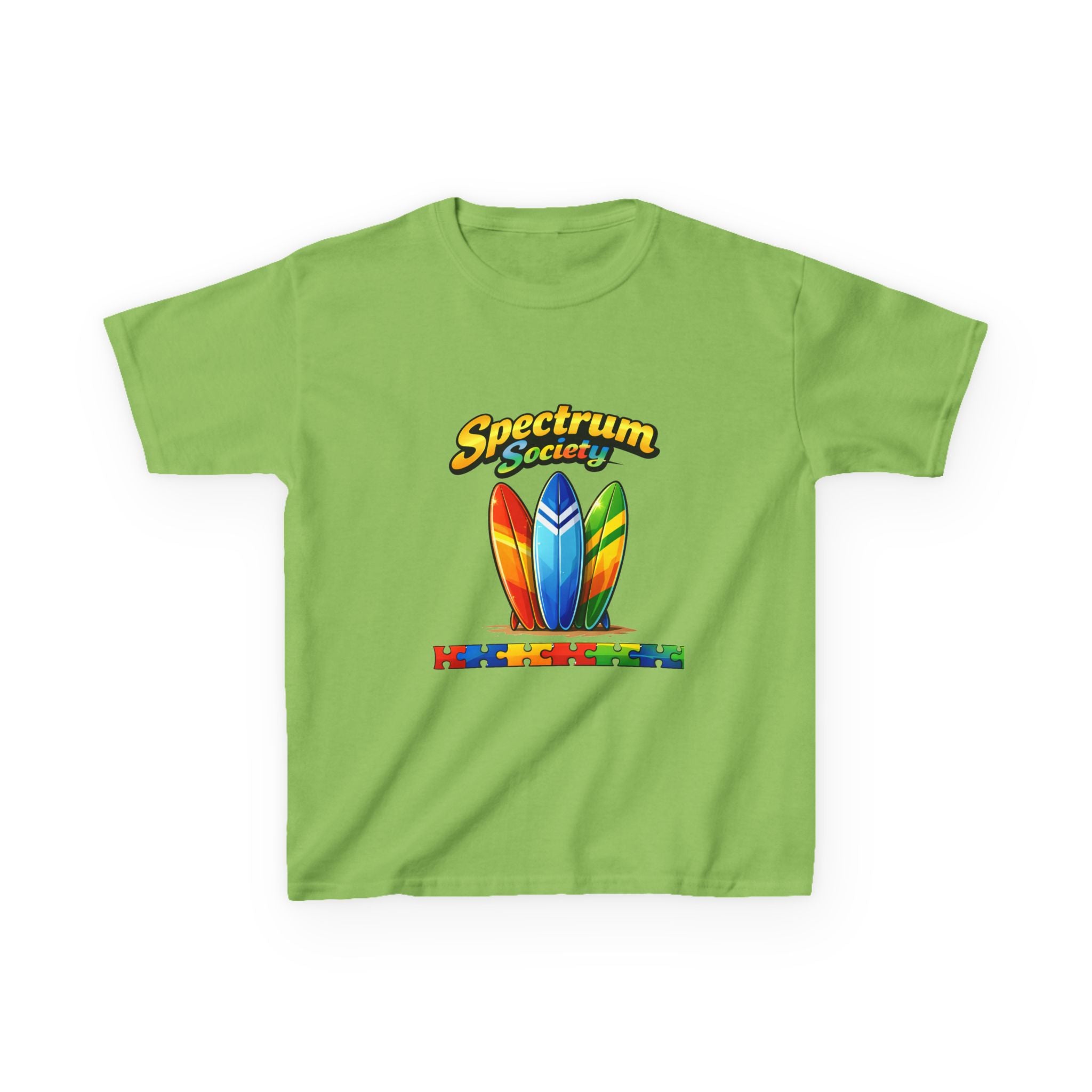 Kids Tee — 'Spectrum Society' Colorful Surfboard Autism Awareness Shirt