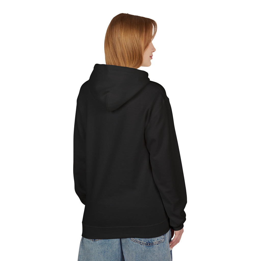 Minimalist Script Hoodie — Subtle Ink Stroke Design on White