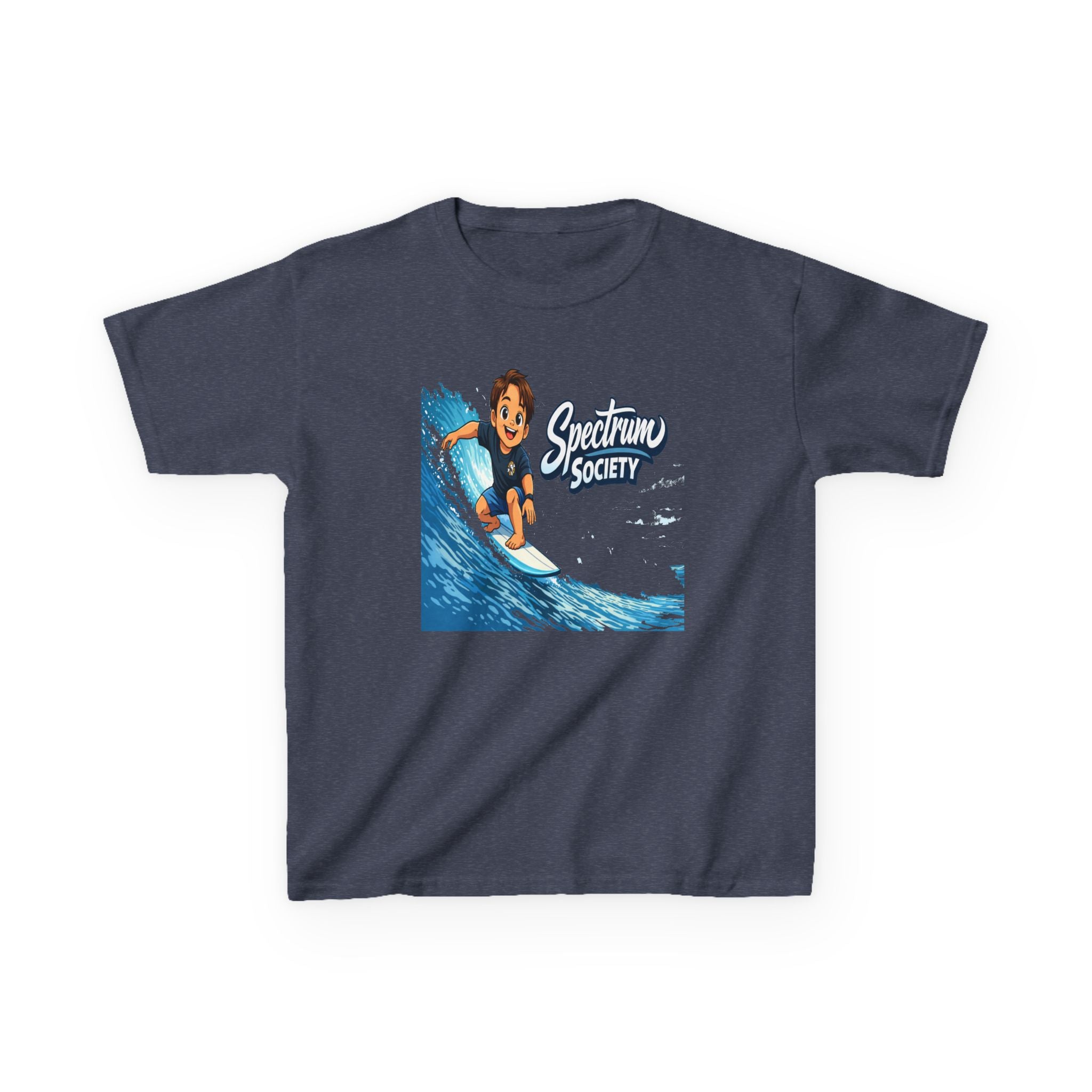 Kids Tee — 'Spectrum Society' Surfing Wave Graphic