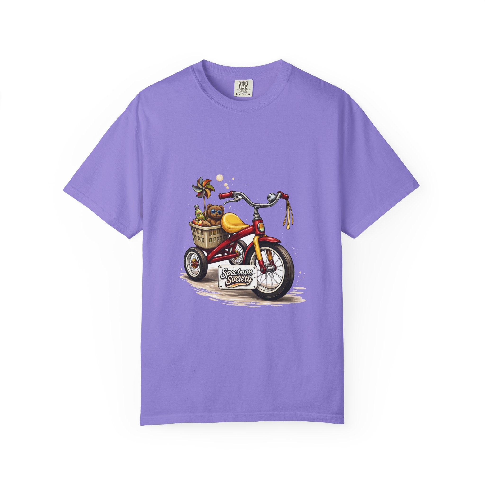 Tricycle Picnic Tee — Vintage Kids Bike Illustration T-Shirt