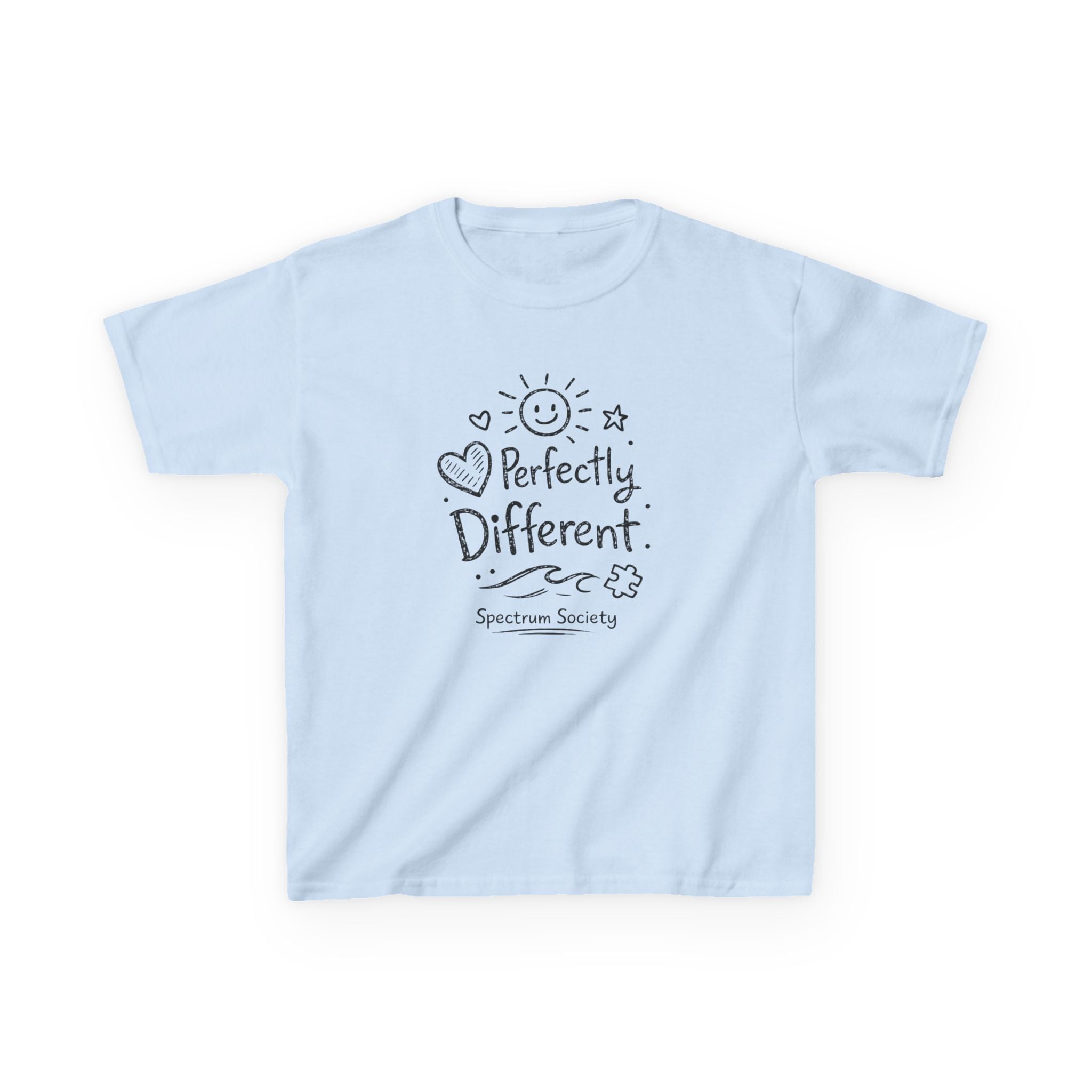 Kids T-Shirt – "Perfectly Different" Spectrum Society Autism Awareness Tee