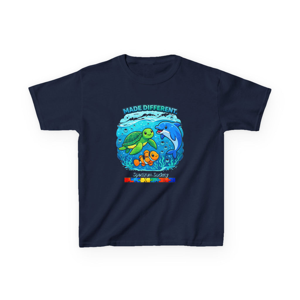 Kids Tee — "Made Different" Ocean Friends Autism Support Shirt