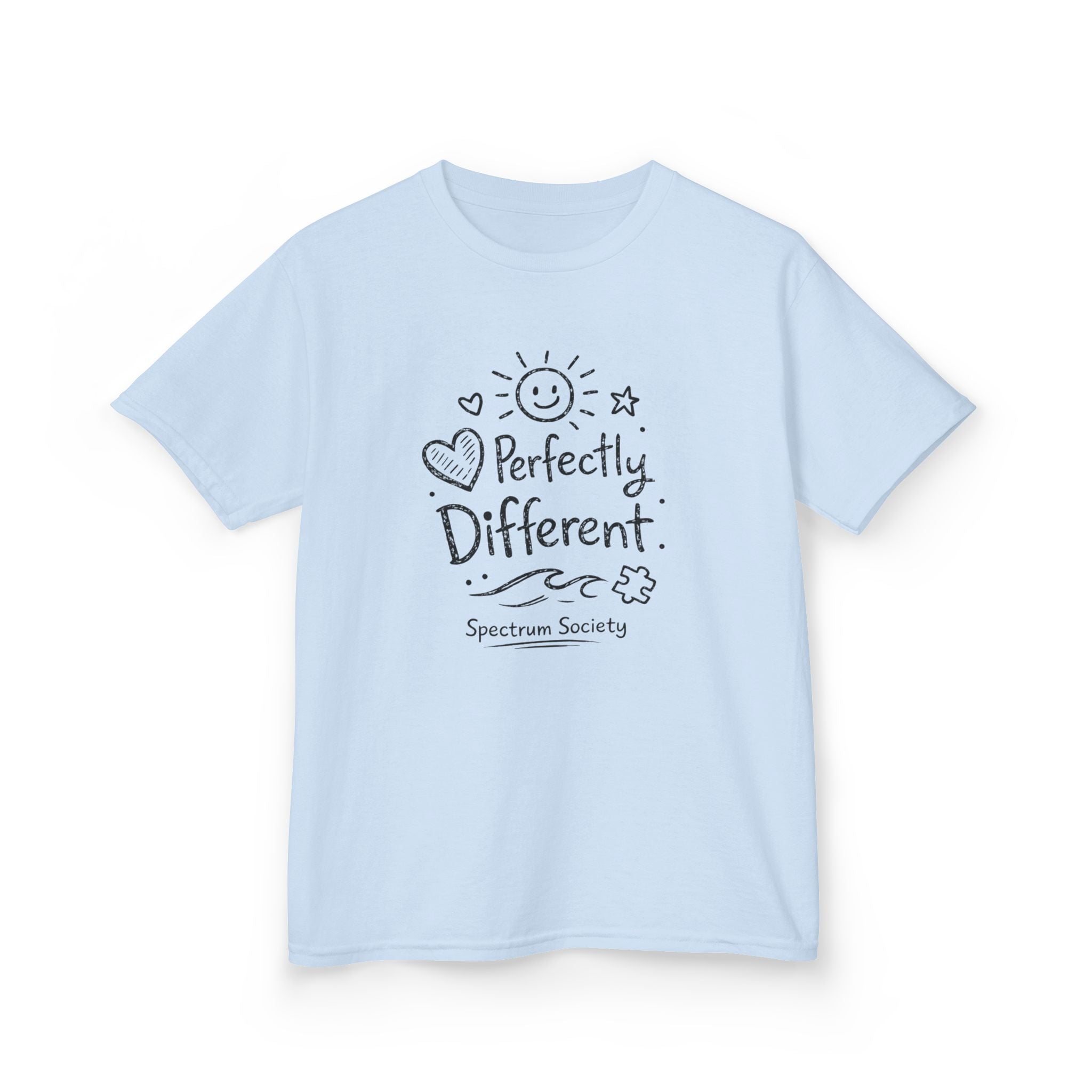 Kids T-Shirt – "Perfectly Different" Spectrum Society Autism Awareness Tee