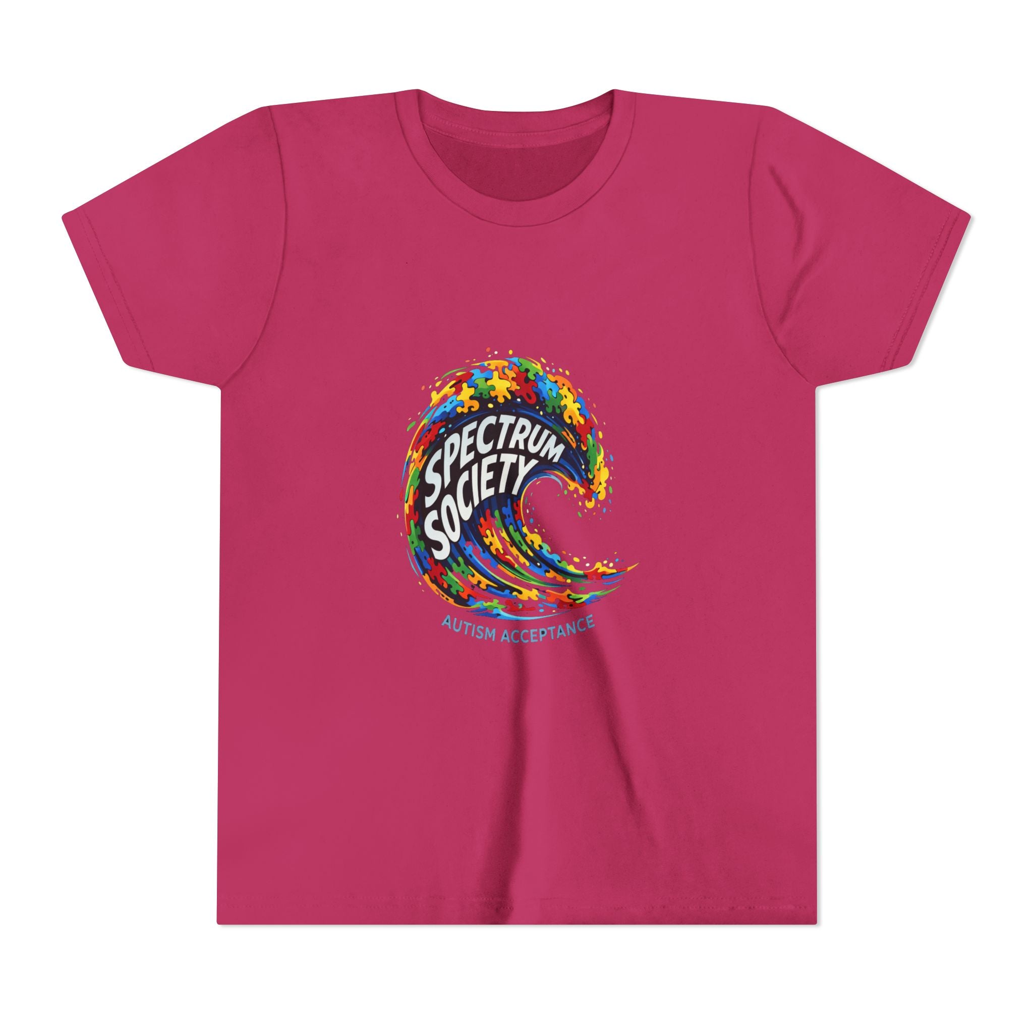 Youth Tee — 'Spectrum Society' Autism Acceptance Colorful Wave Shirt