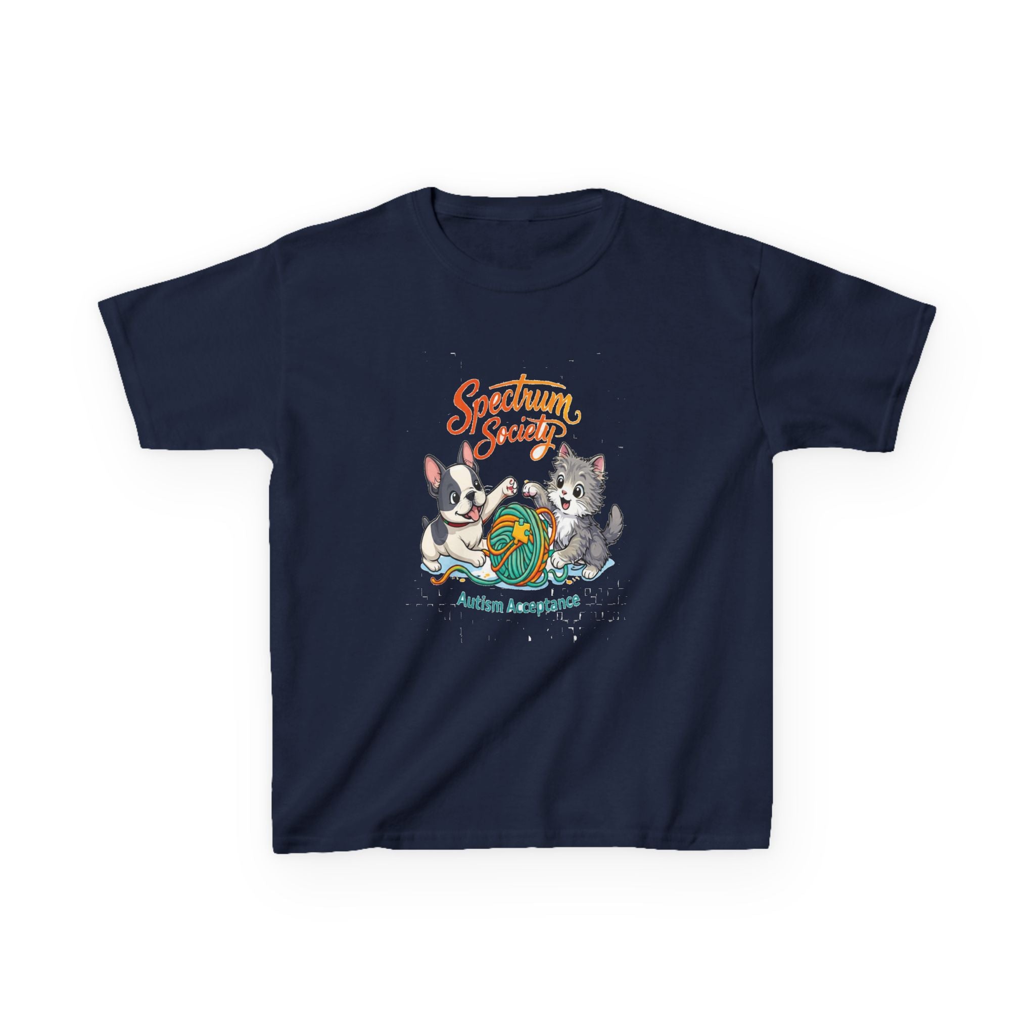 Kids Tee — "Spectrum Society" Autism Acceptance Cute Dogs Graphic