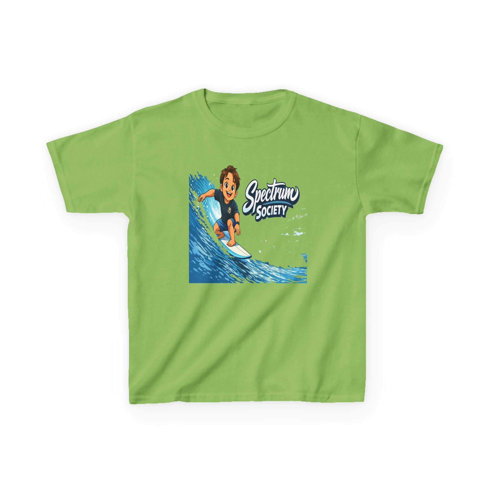 Kids Tee — 'Spectrum Society' Surfing Wave Graphic