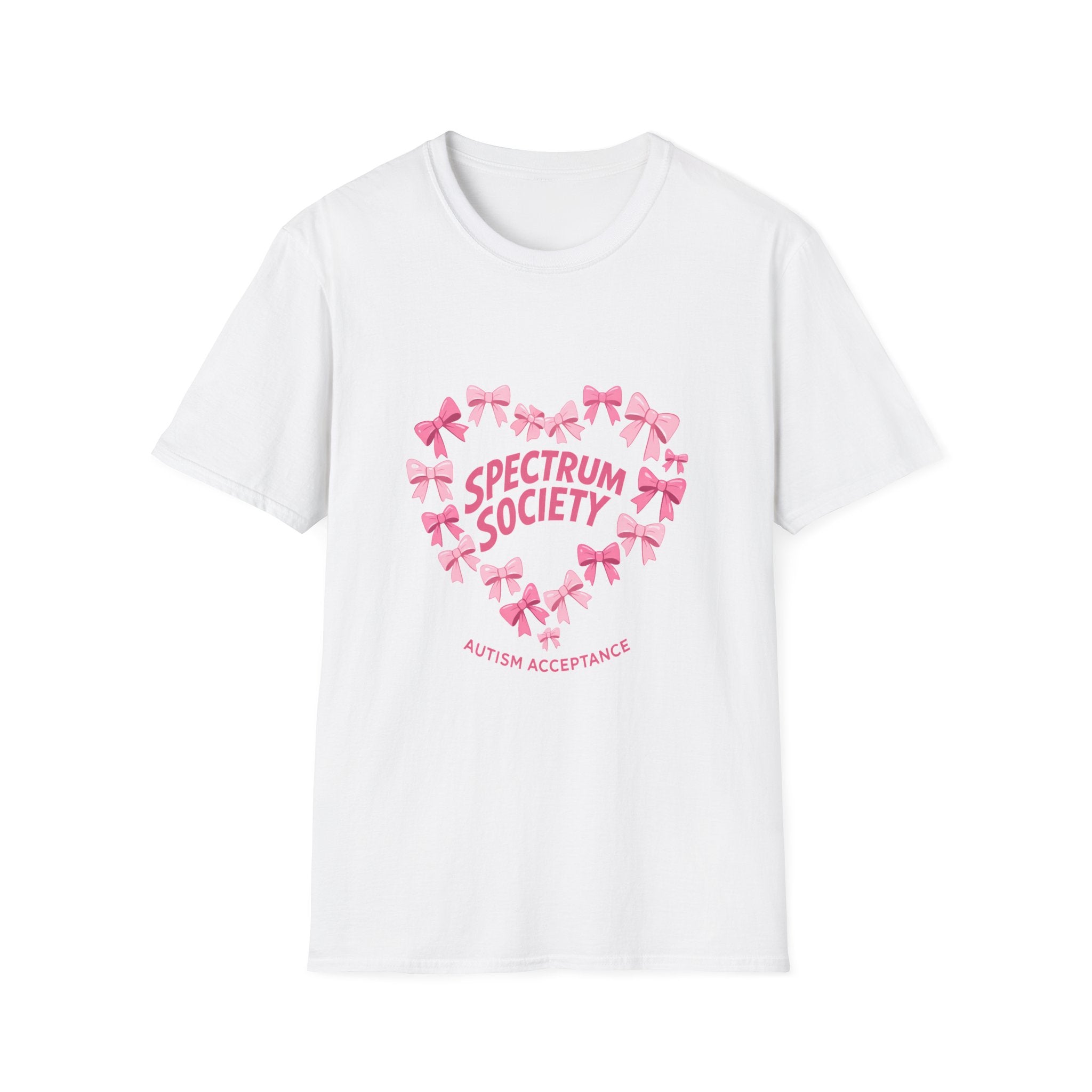 T-Shirt — Spectrum Society Pink Heart "Autism Acceptance"