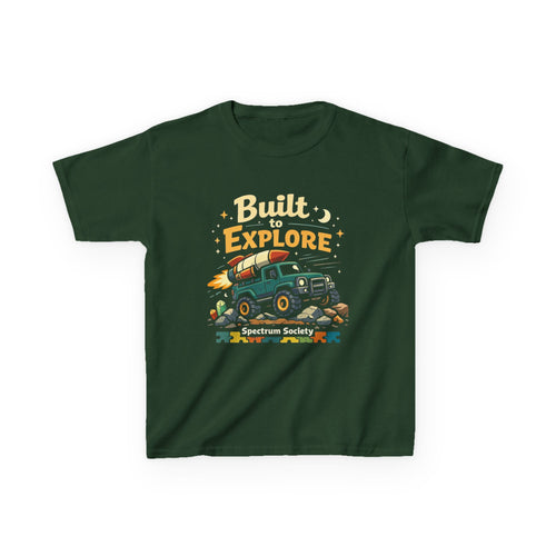 Kids Adventure Tee "Built to Explore" – Off‑Road Truck Camper Shirt