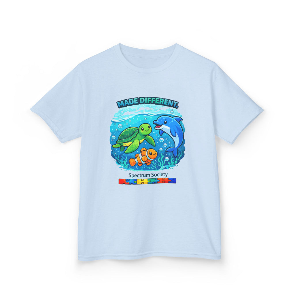 Kids Tee — "Made Different" Ocean Friends Autism Support Shirt