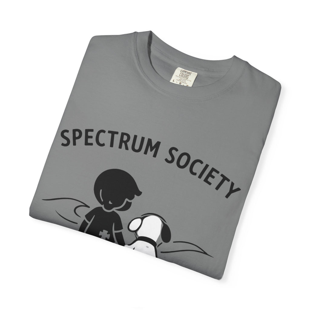 Spectrum Society T-Shirt — Autism Acceptance Tee with Child & Dog Graphic