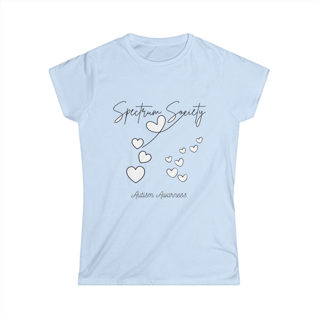 Spectrum Society Autism Awareness Women's Tee — Heart Script Design