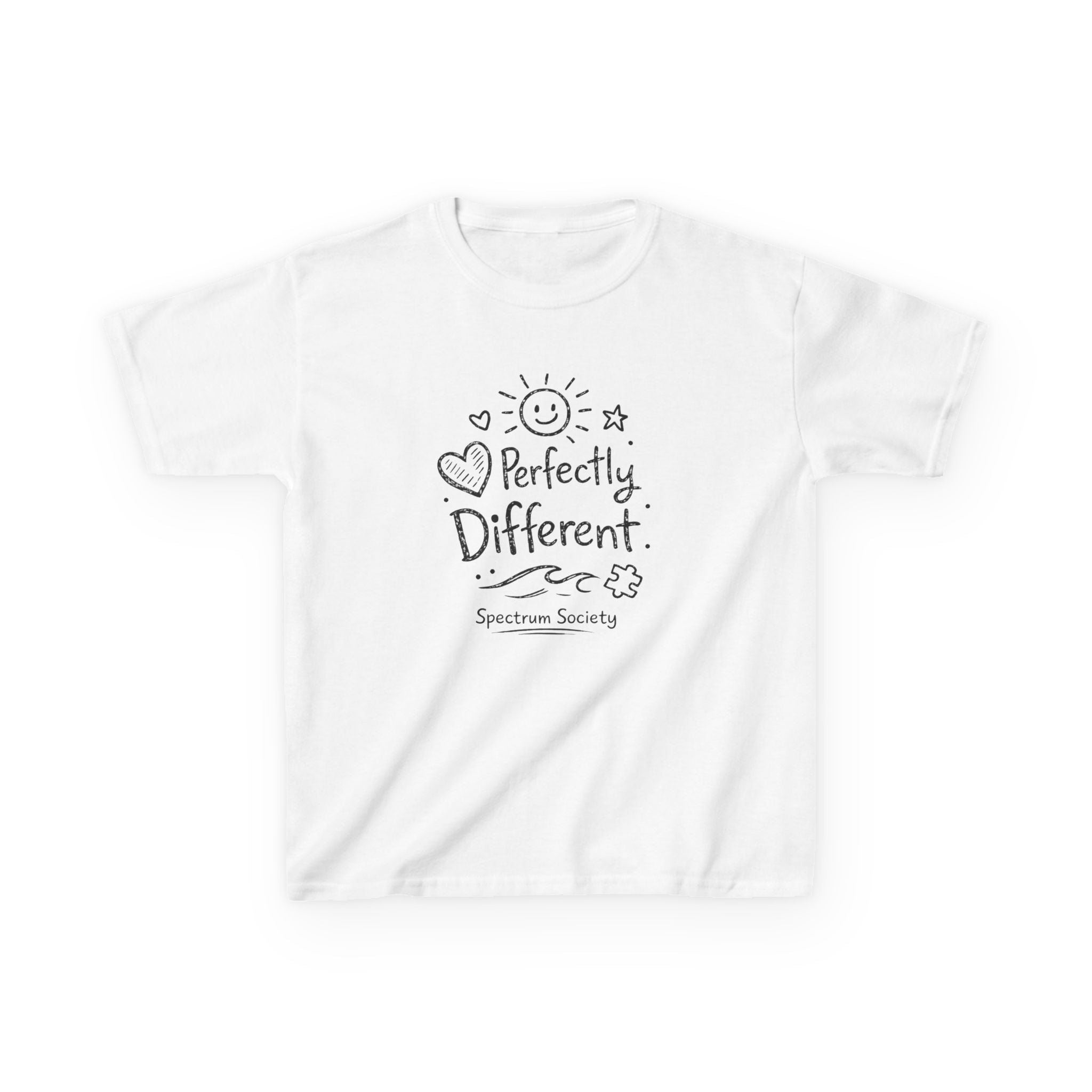 Kids T-Shirt – "Perfectly Different" Spectrum Society Autism Awareness Tee