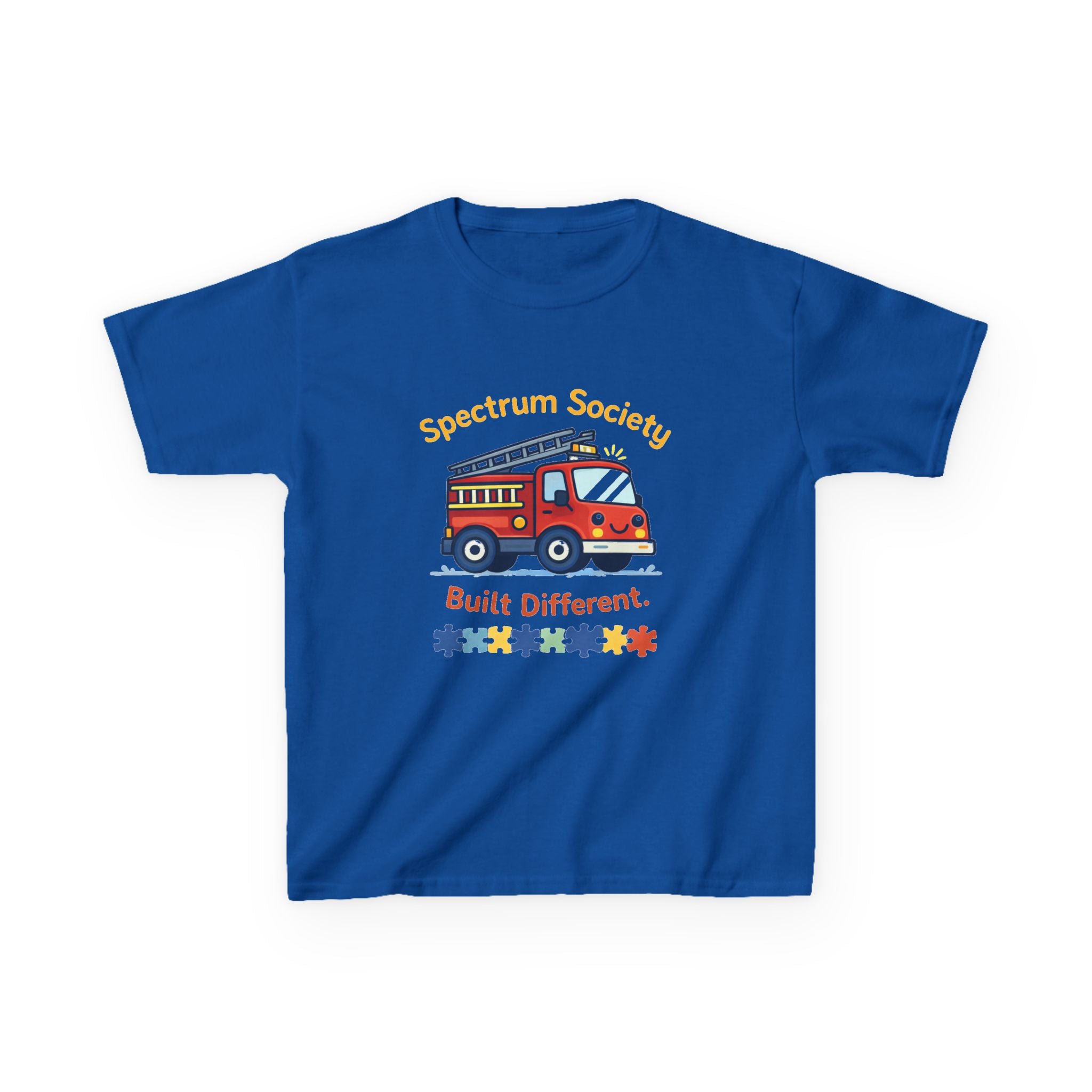 Kids T‑Shirt — "Spectrum Society: Built Different" Firetruck Graphic