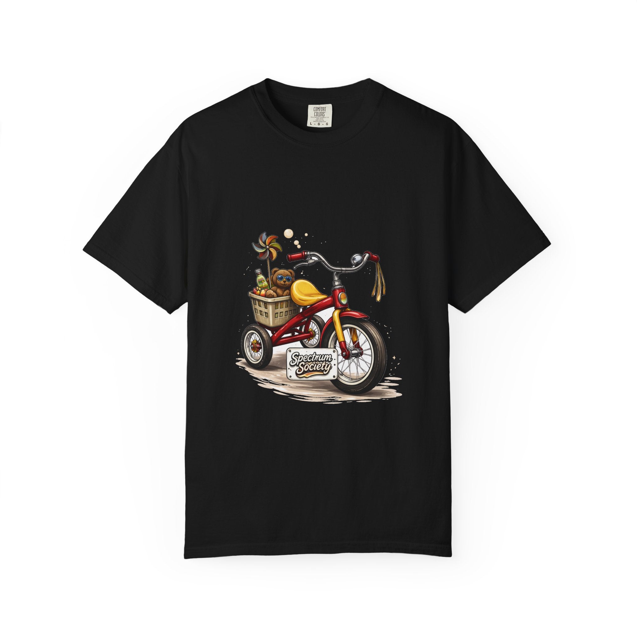 Tricycle Picnic Tee — Vintage Kids Bike Illustration T-Shirt