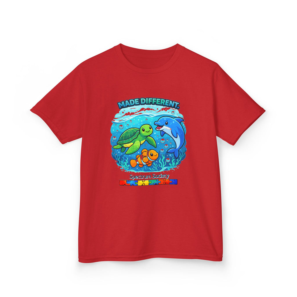 Kids Tee — "Made Different" Ocean Friends Autism Support Shirt