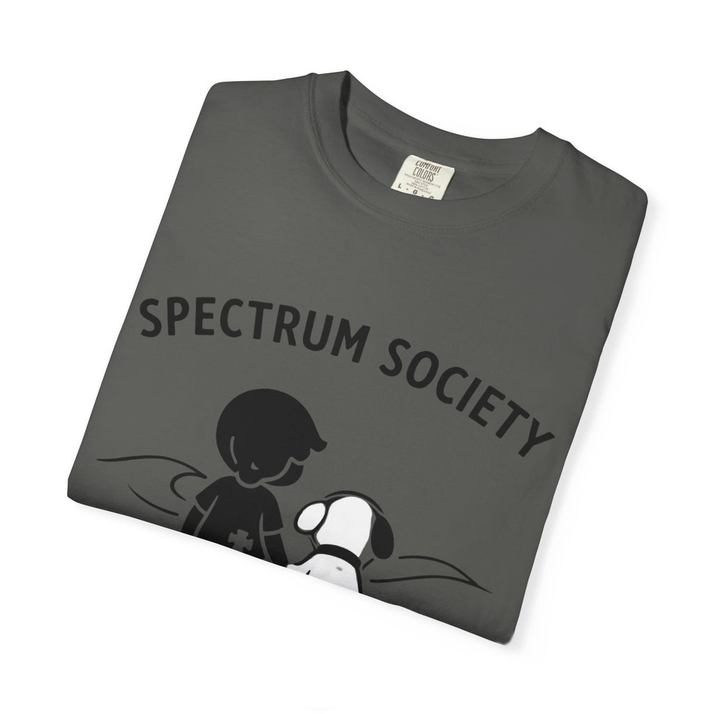 Spectrum Society T-Shirt — Autism Acceptance Tee with Child & Dog Graphic