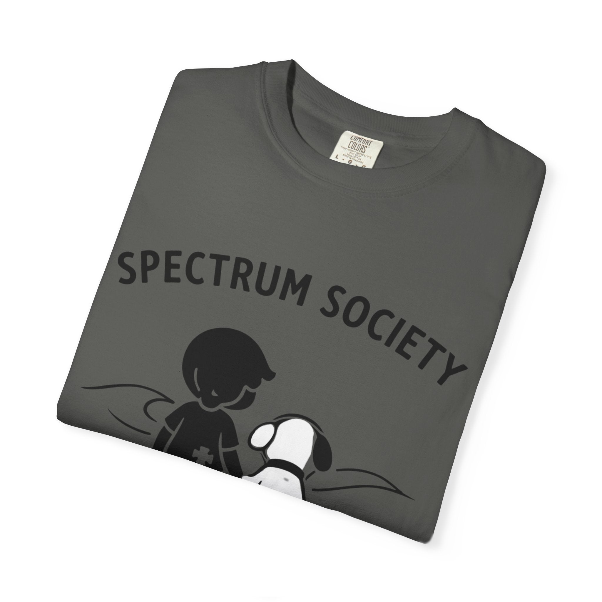 Spectrum Society T-Shirt — Autism Acceptance Tee with Child & Dog Graphic