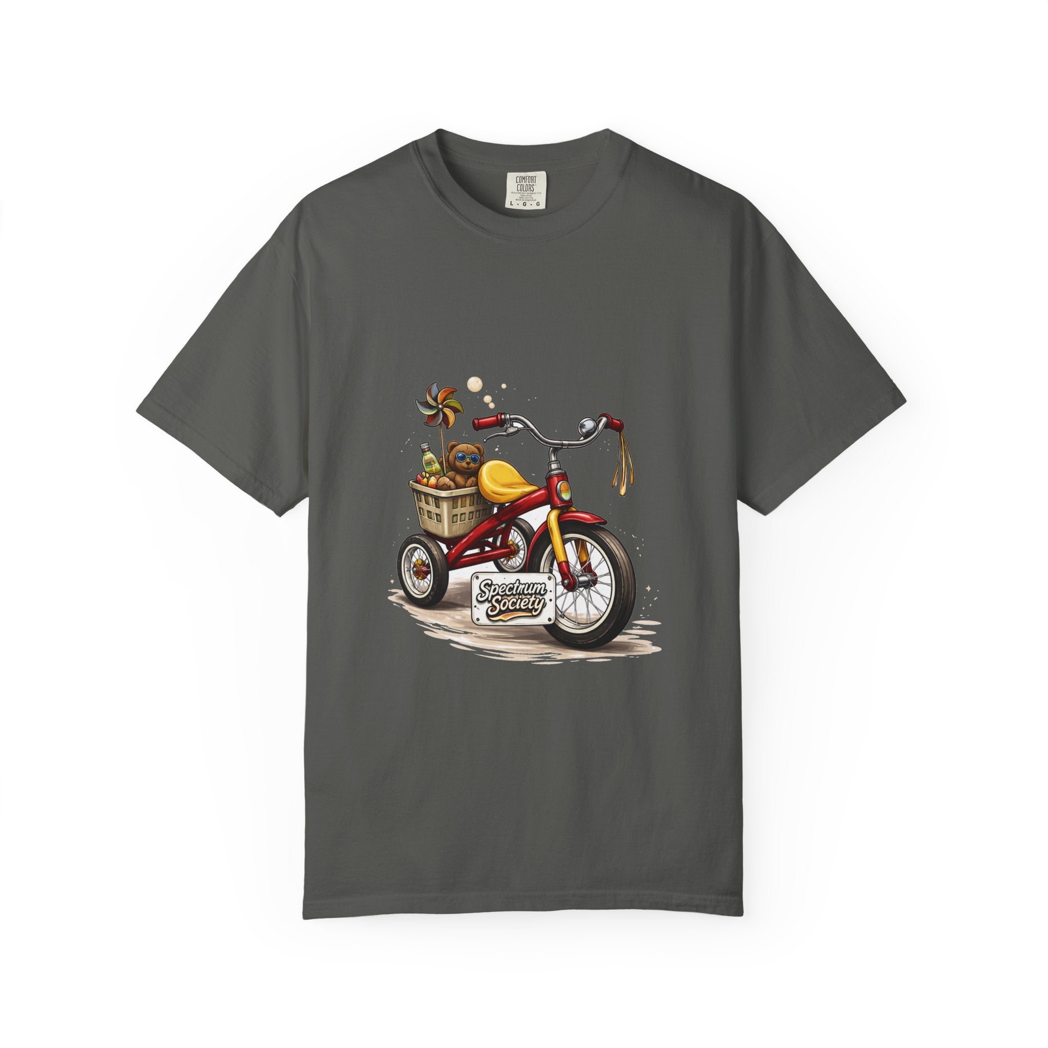 Tricycle Picnic Tee — Vintage Kids Bike Illustration T-Shirt