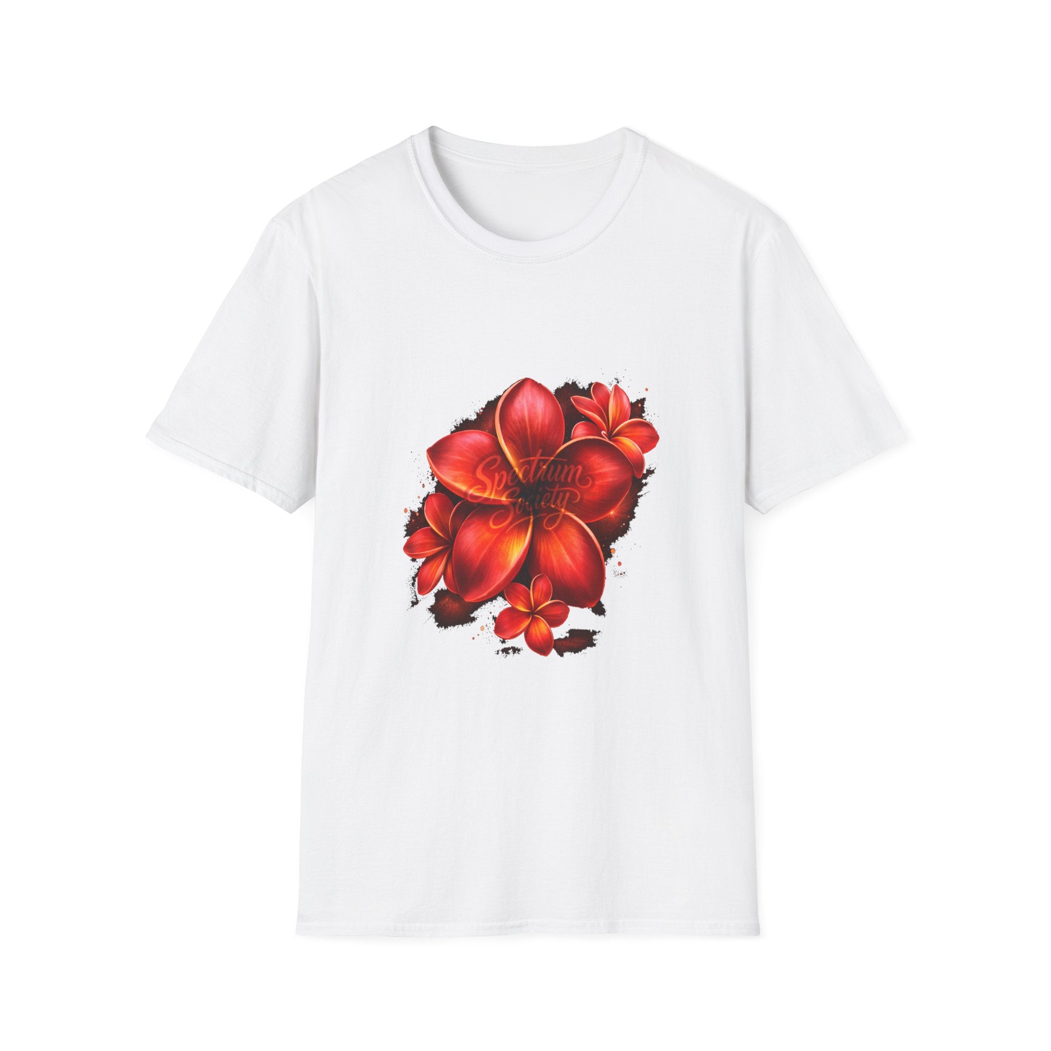 T-Shirt - Red Plumeria Floral Graphic Tee
