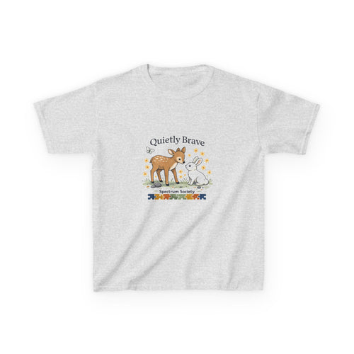 Kids Tee — "Quietly Brave" Woodland Deer Comfort Shirt
