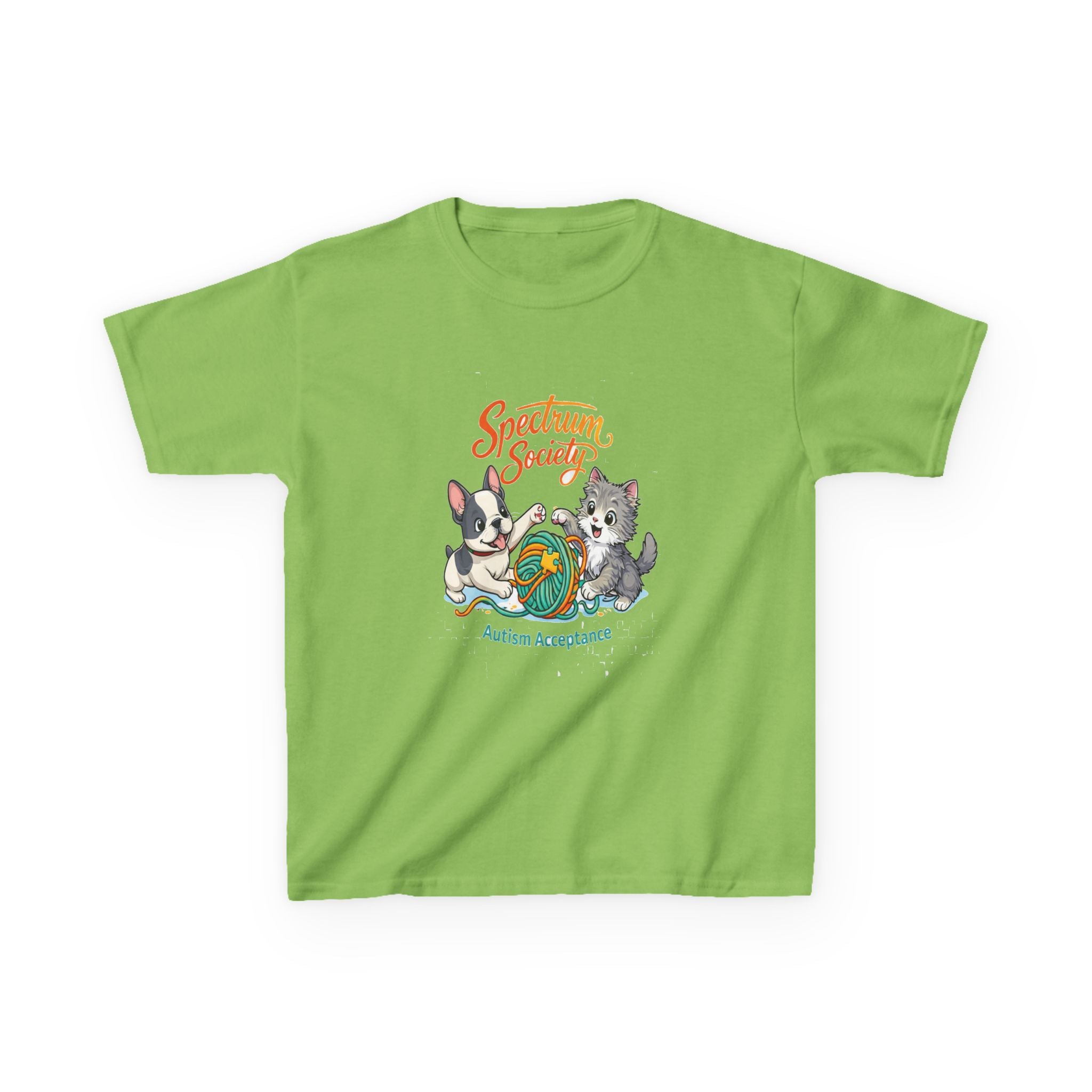 Kids Tee — "Spectrum Society" Autism Acceptance Cute Dogs Graphic