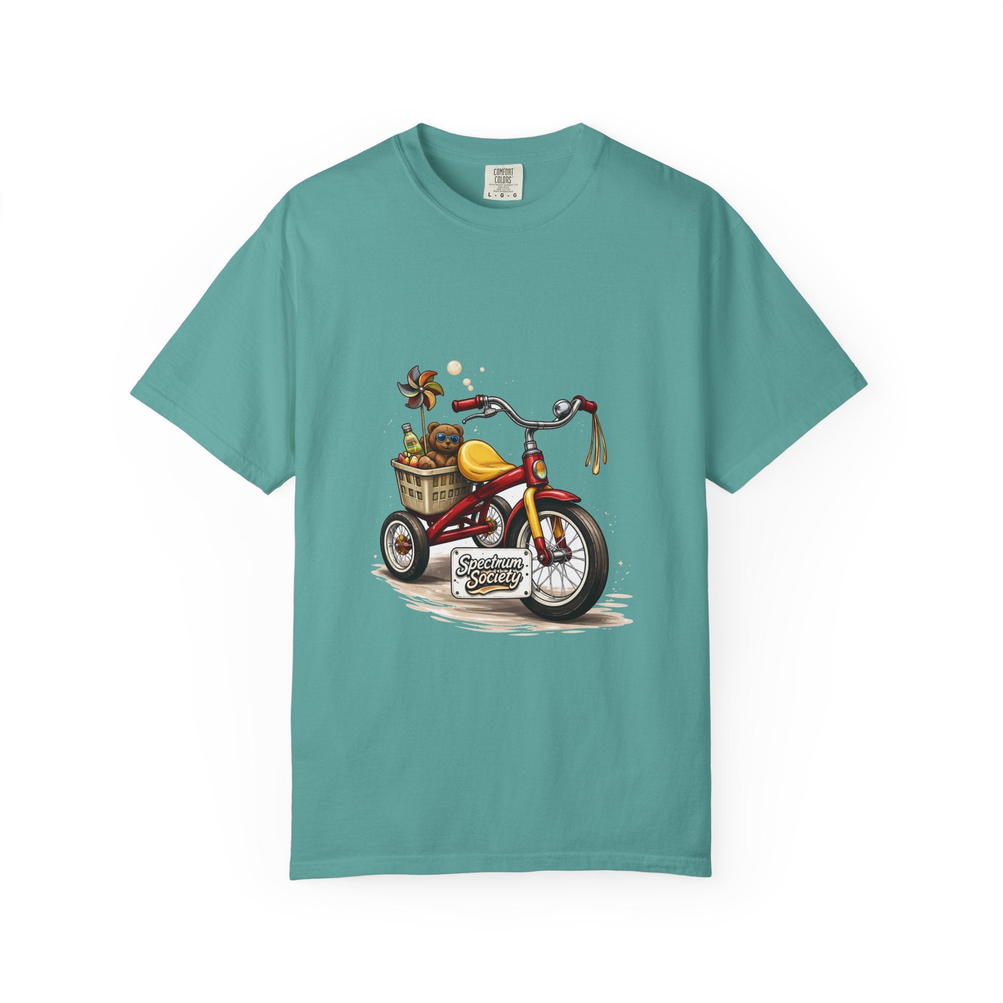 Tricycle Picnic Tee — Vintage Kids Bike Illustration T-Shirt