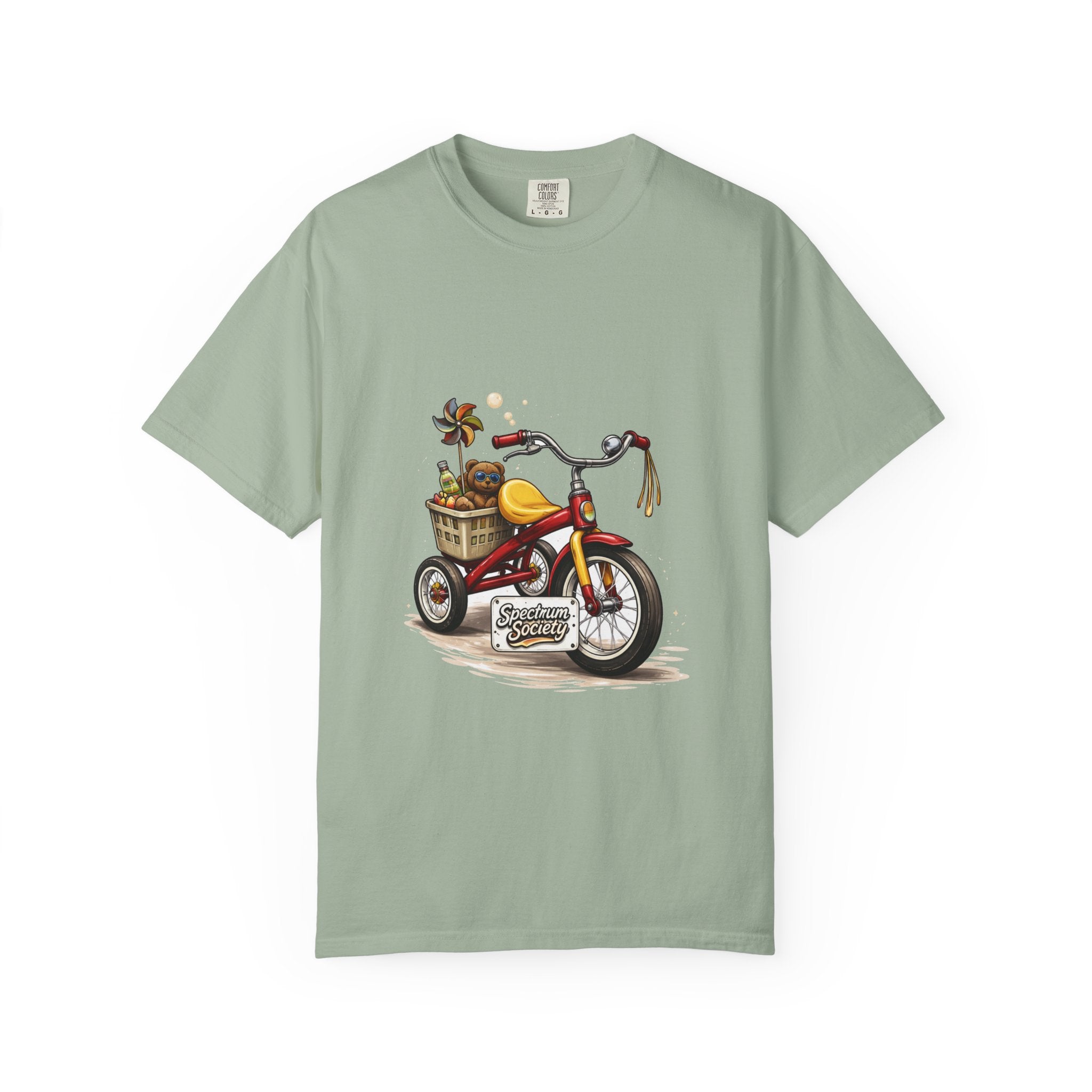 Tricycle Picnic Tee — Vintage Kids Bike Illustration T-Shirt