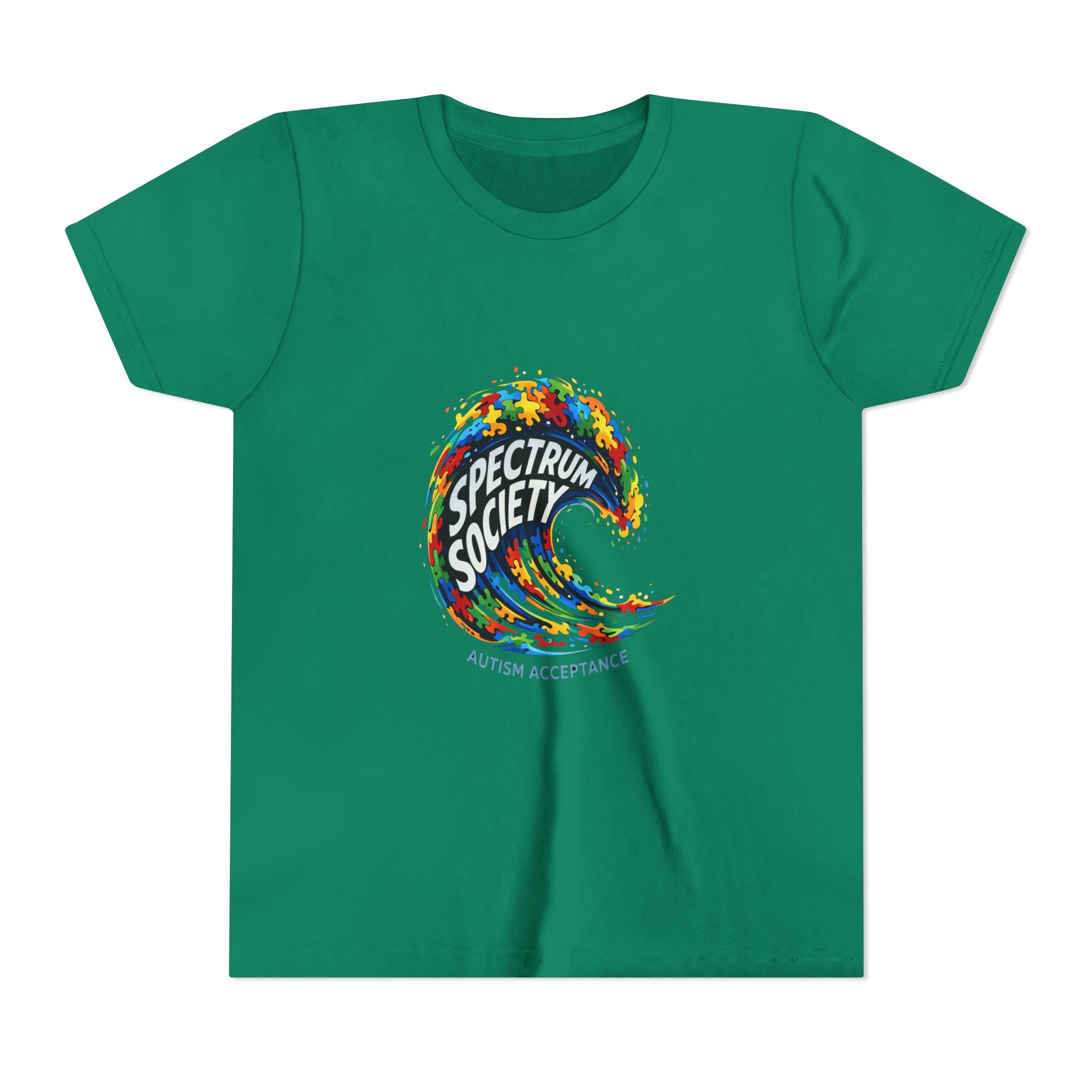 Youth Tee — 'Spectrum Society' Autism Acceptance Colorful Wave Shirt