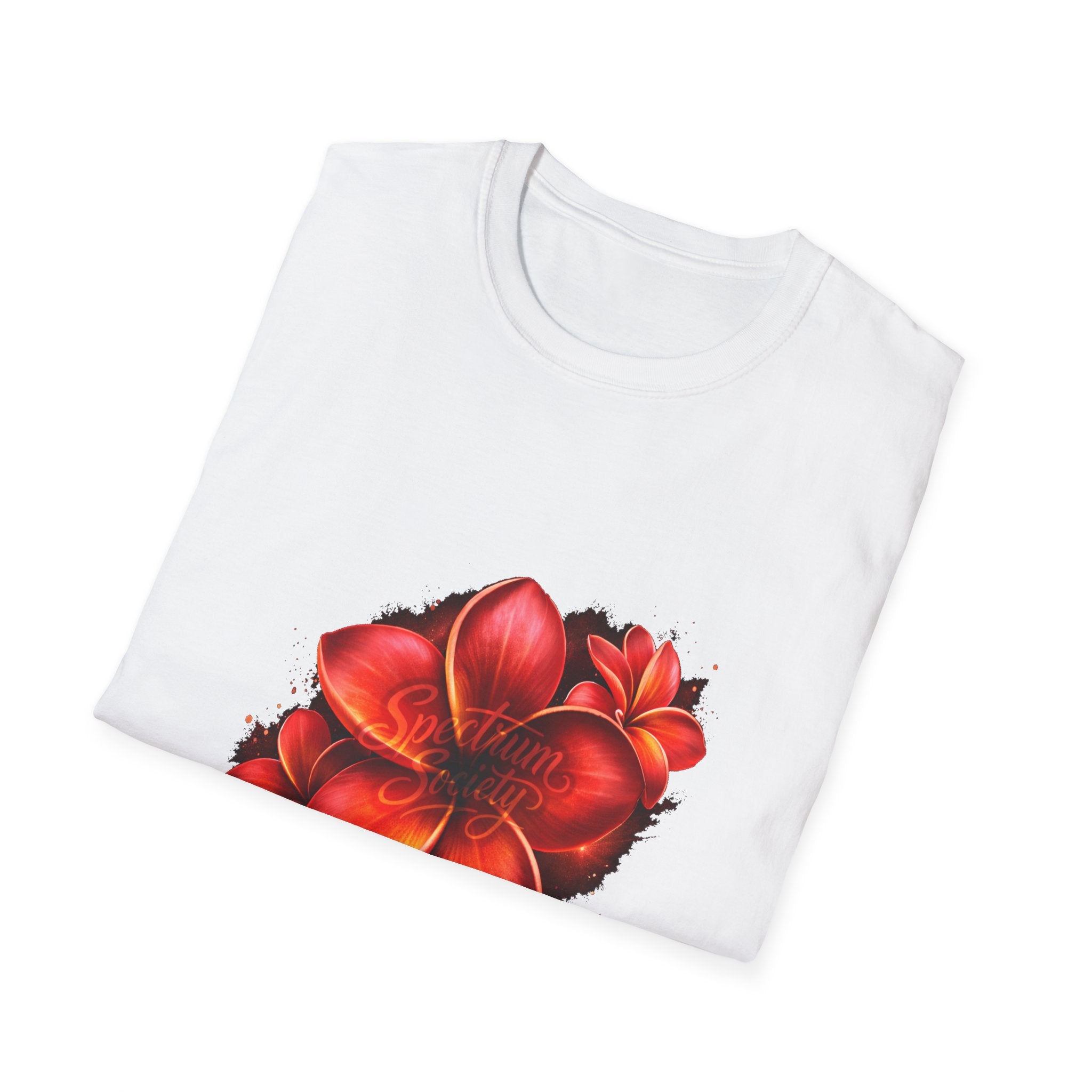 T-Shirt - Red Plumeria Floral Graphic Tee