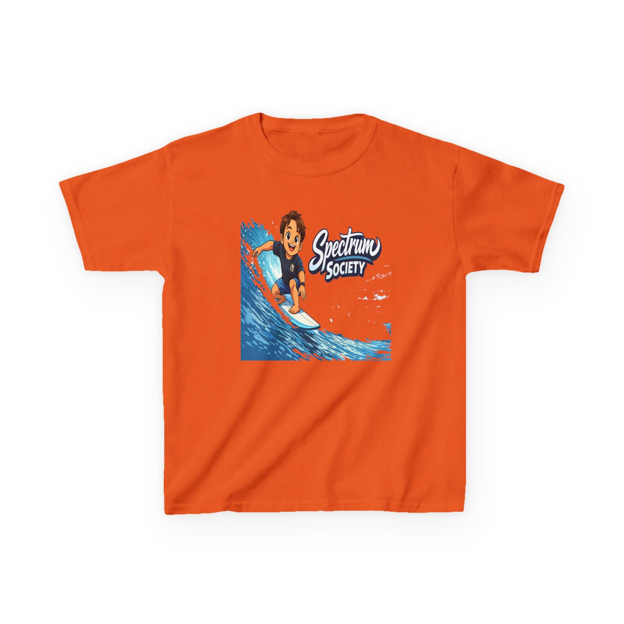 Kids Tee — 'Spectrum Society' Surfing Wave Graphic