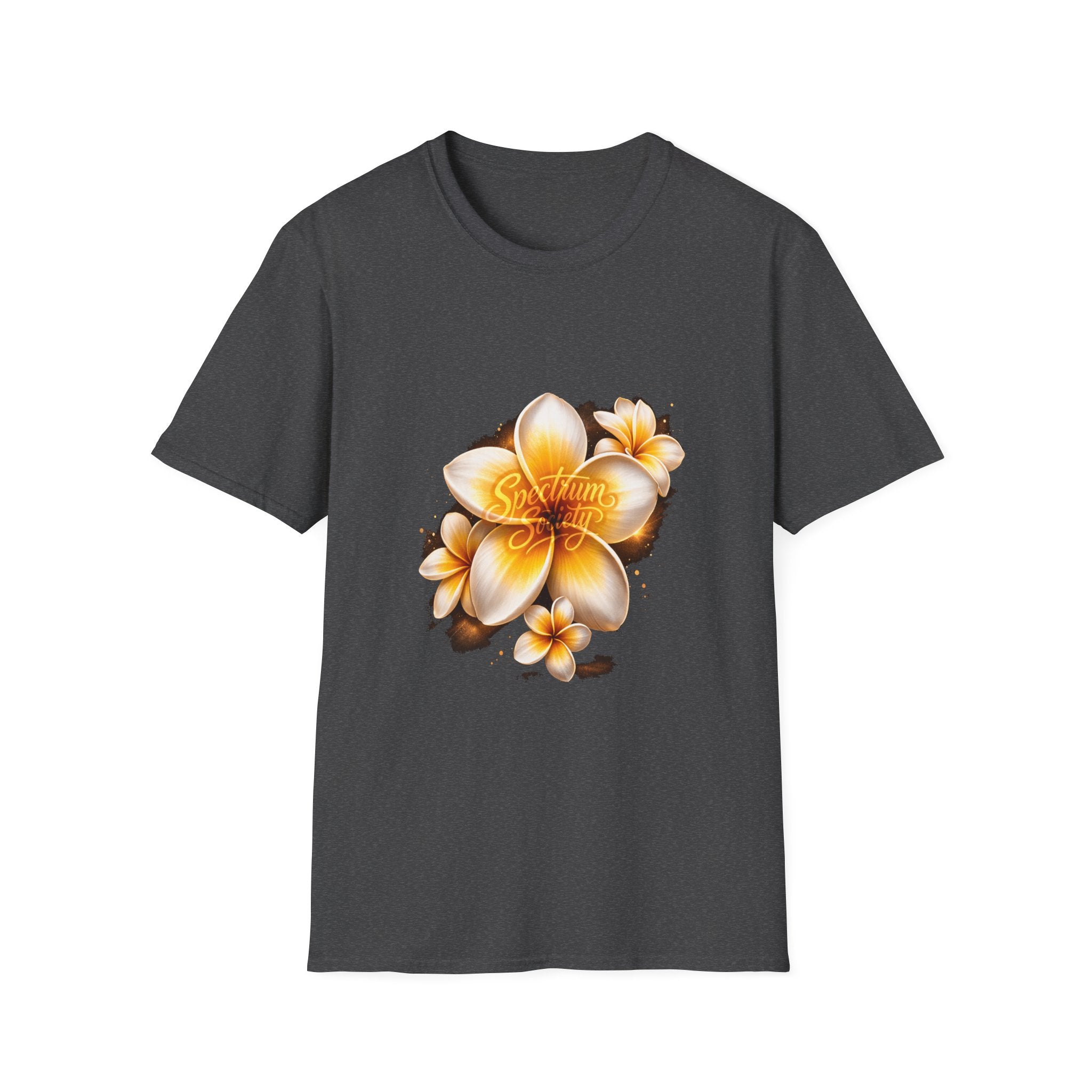Plumeria Floral T-Shirt — Tropical Yellow Frangipani Design