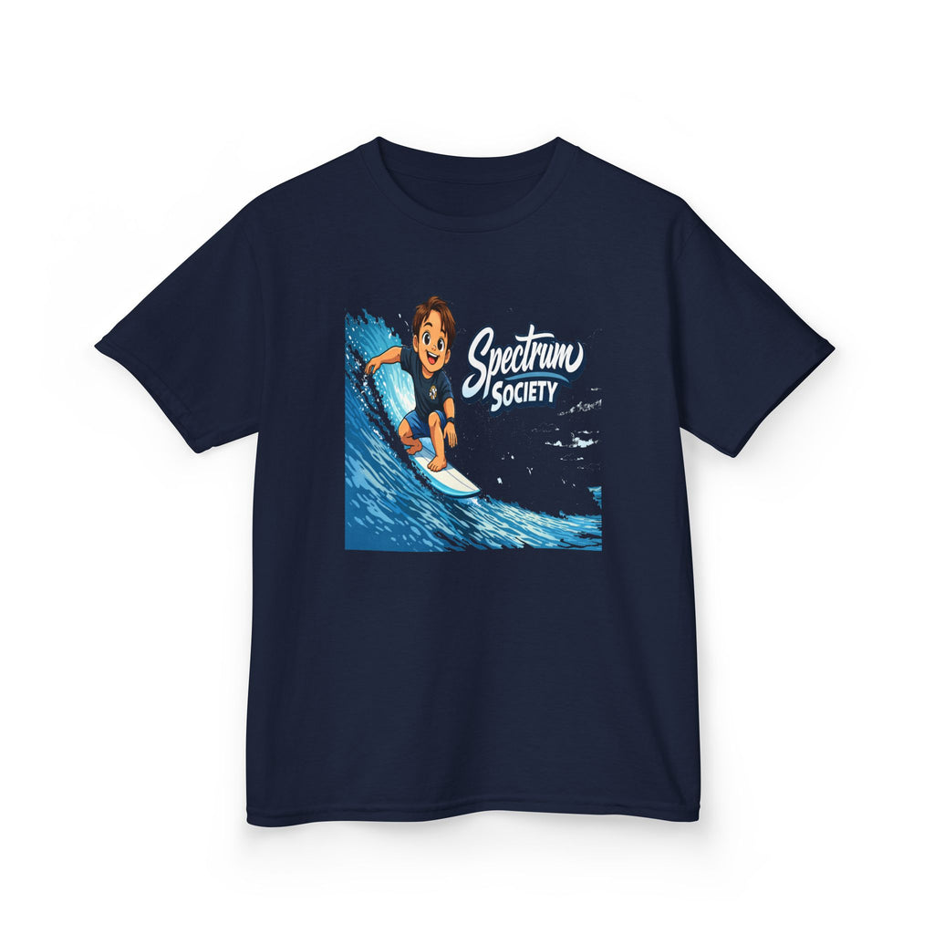 Kids Tee — 'Spectrum Society' Surfing Wave Graphic