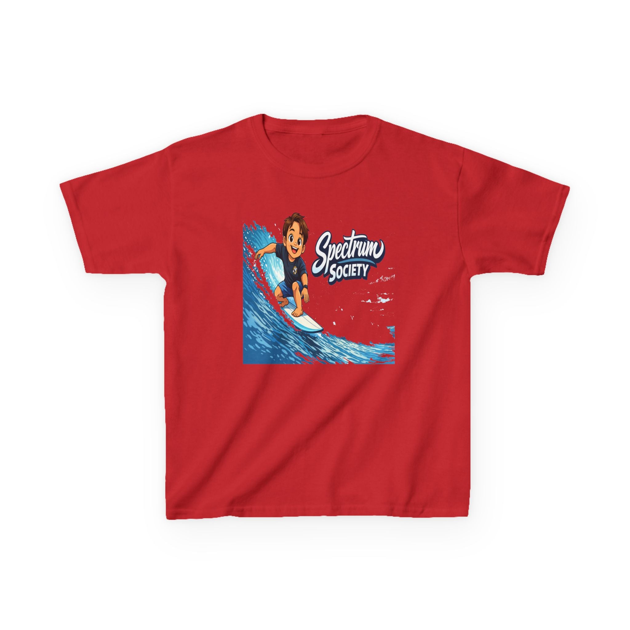 Kids Tee — 'Spectrum Society' Surfing Wave Graphic