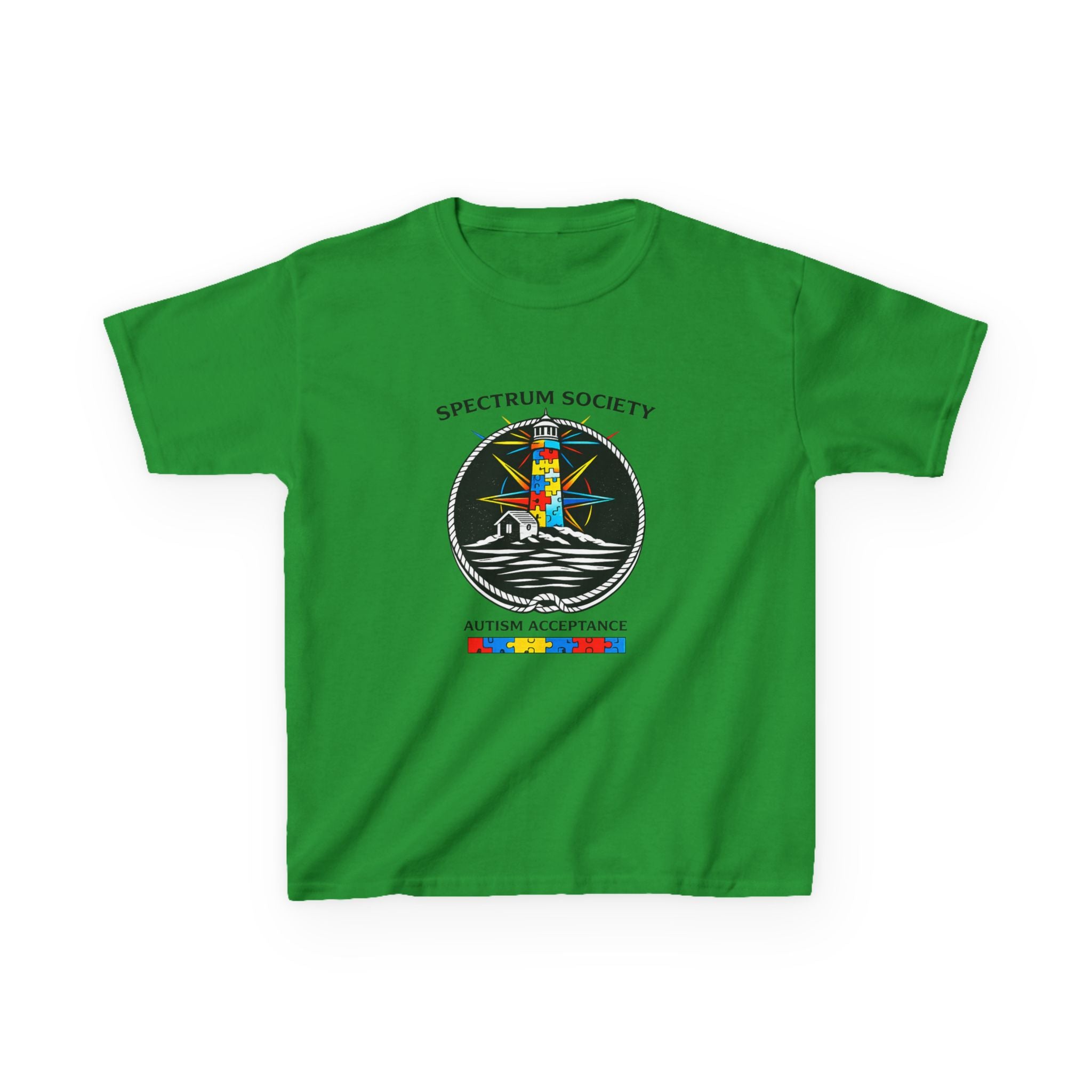 Kids T‑Shirt — Spectrum Society Autism Acceptance Lighthouse Design