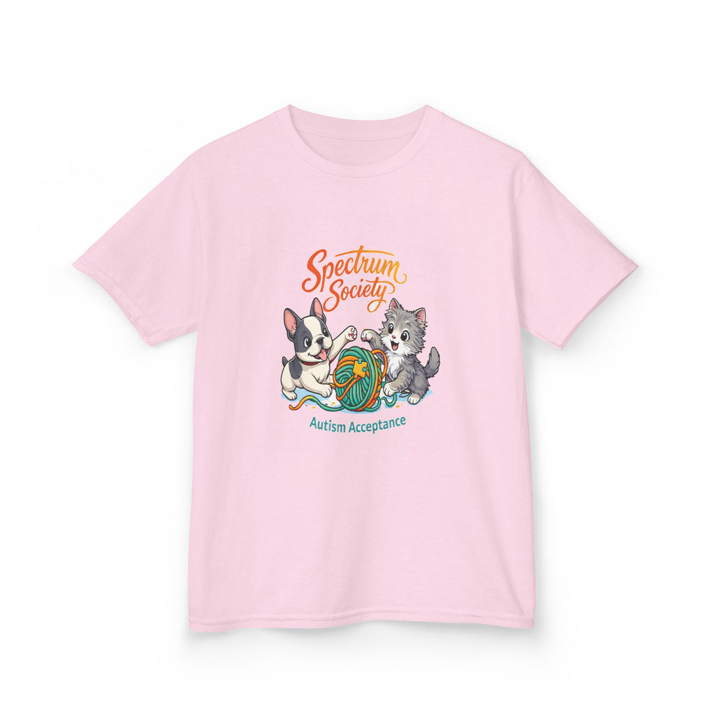 Kids Tee — "Spectrum Society" Autism Acceptance Cute Dogs Graphic