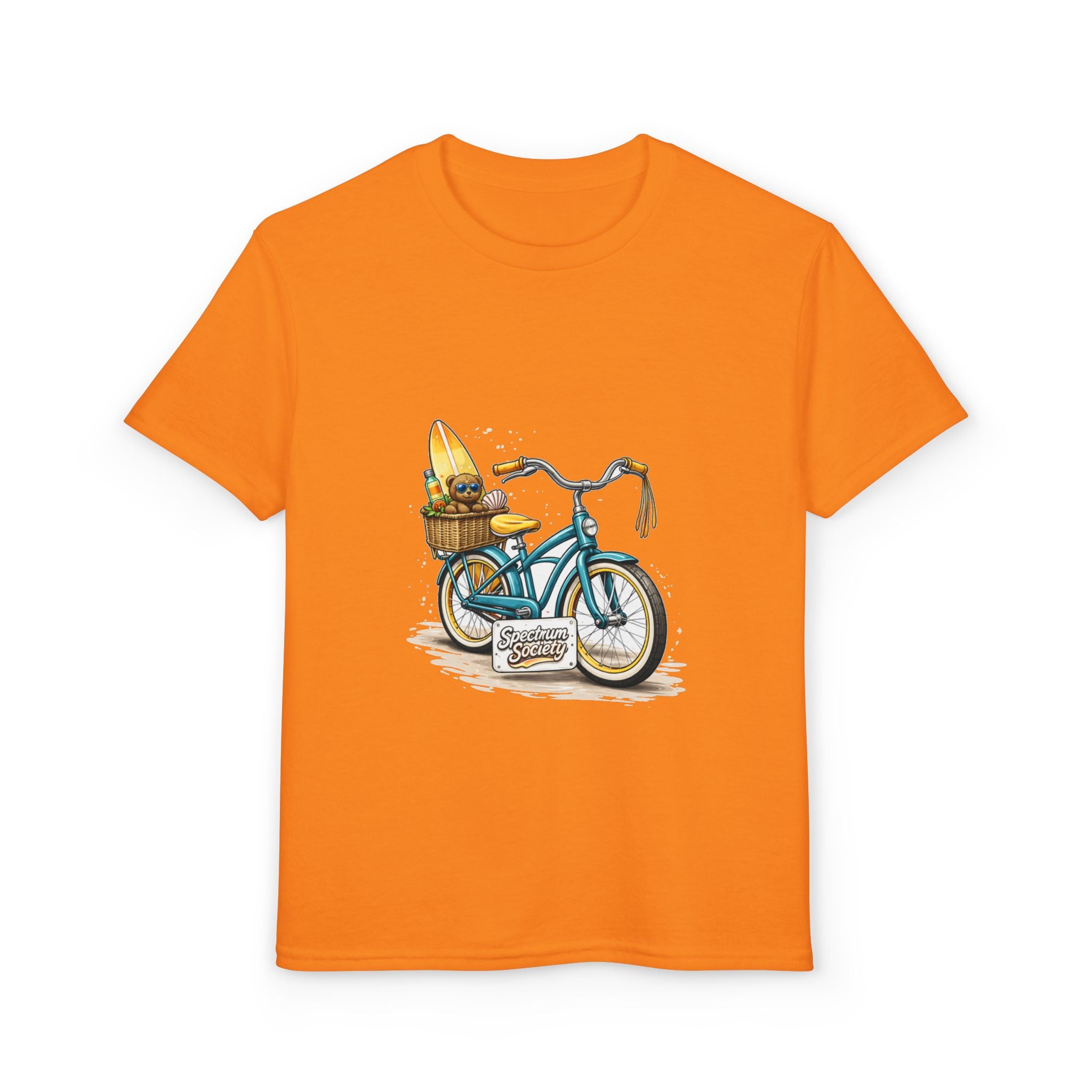 Kids Surfboard Bike T-Shirt – Cute Beach Cruiser Graphic for Youth